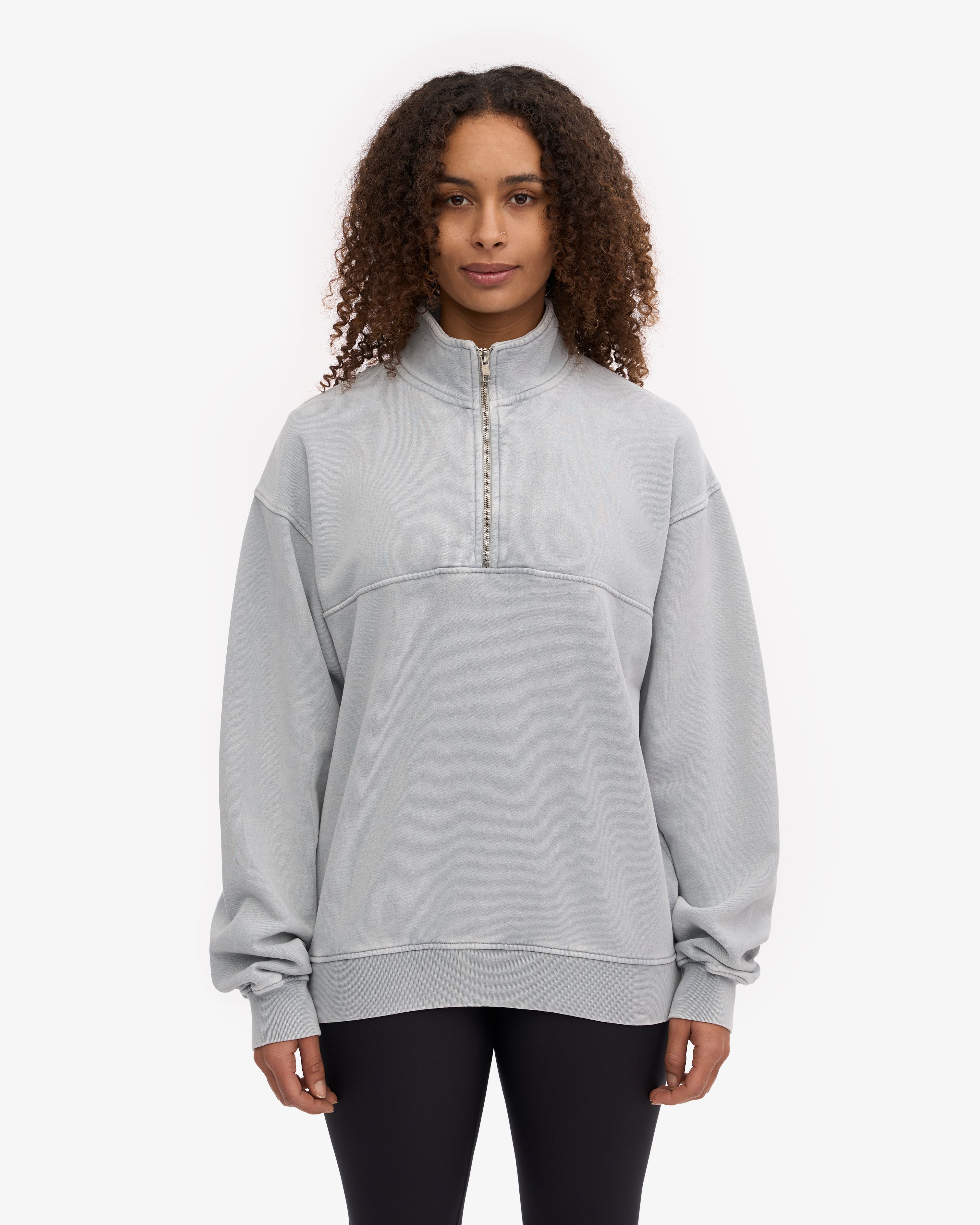 Organic Quarter Zip - Faded Grey