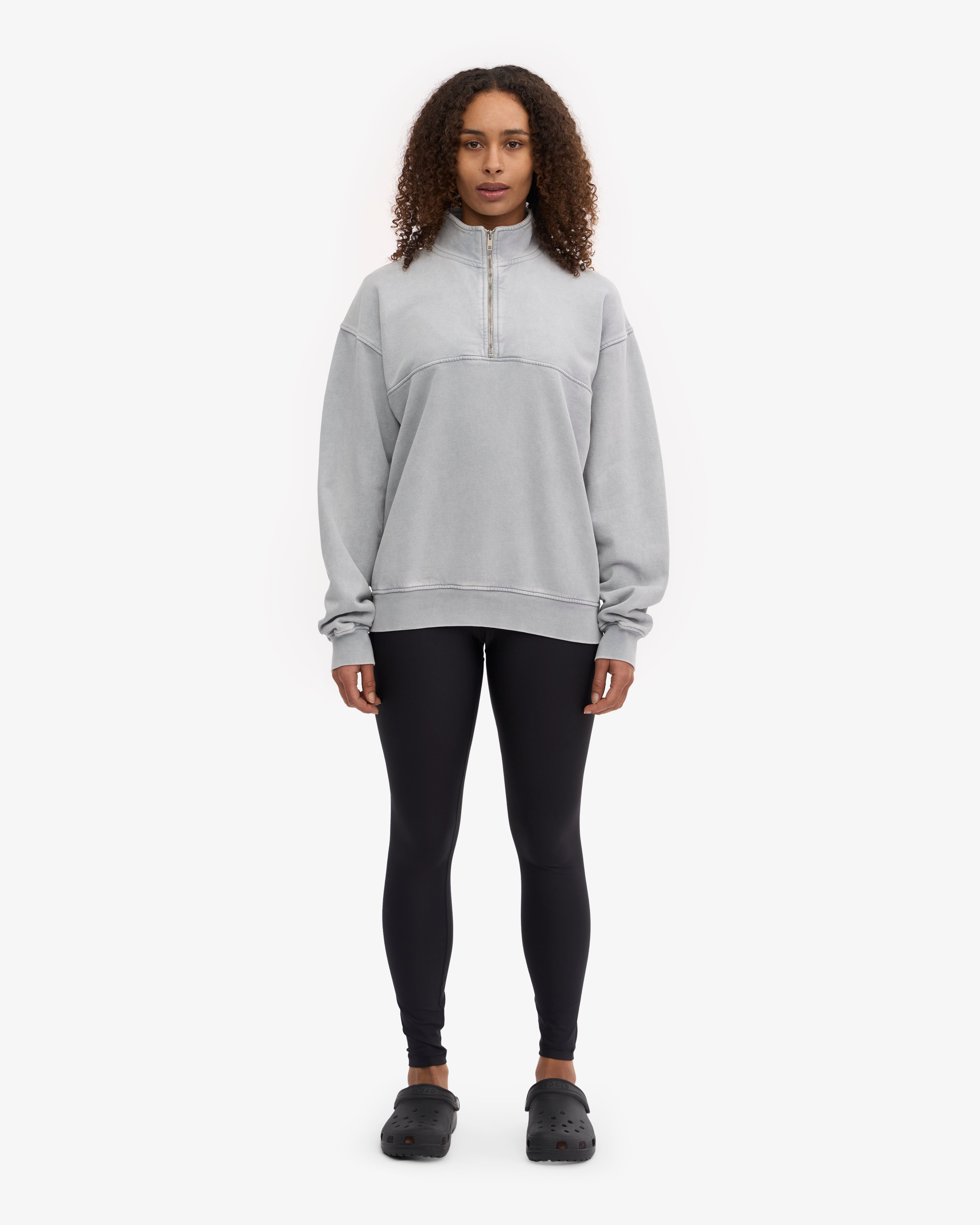 Organic Quarter Zip - Faded Grey
