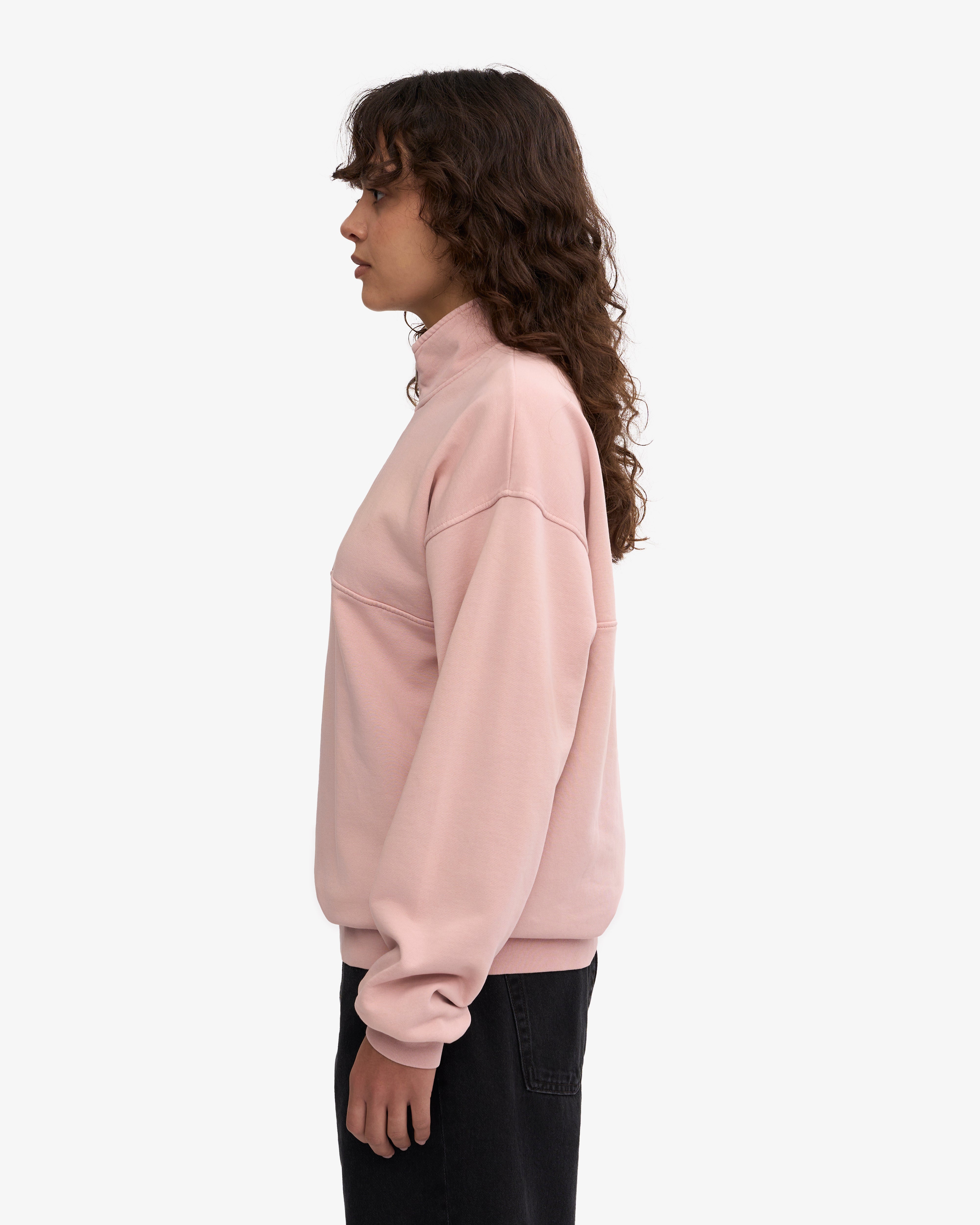 Organic Quarter Zip - Faded Pink