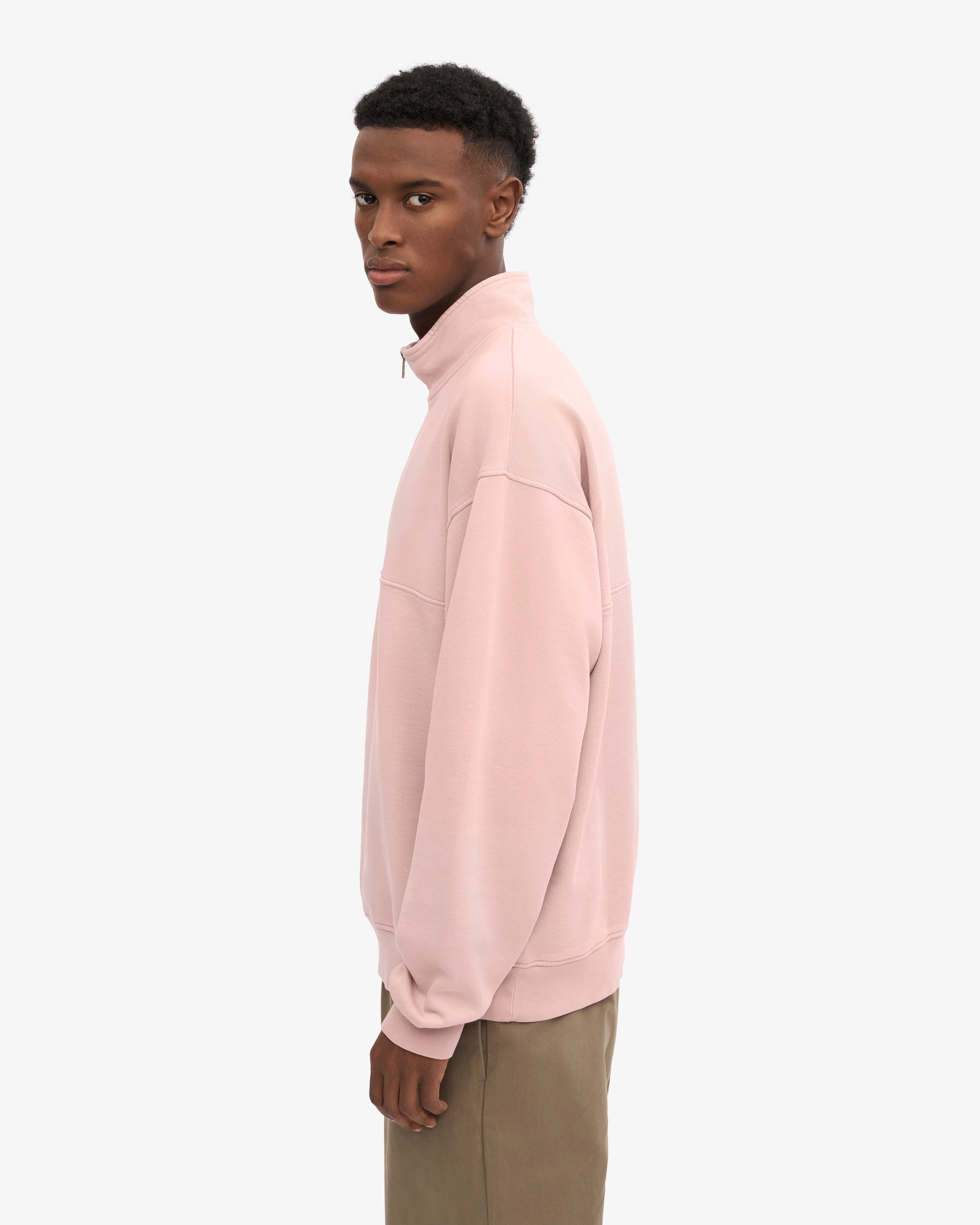 Organic Quarter Zip - Faded Pink