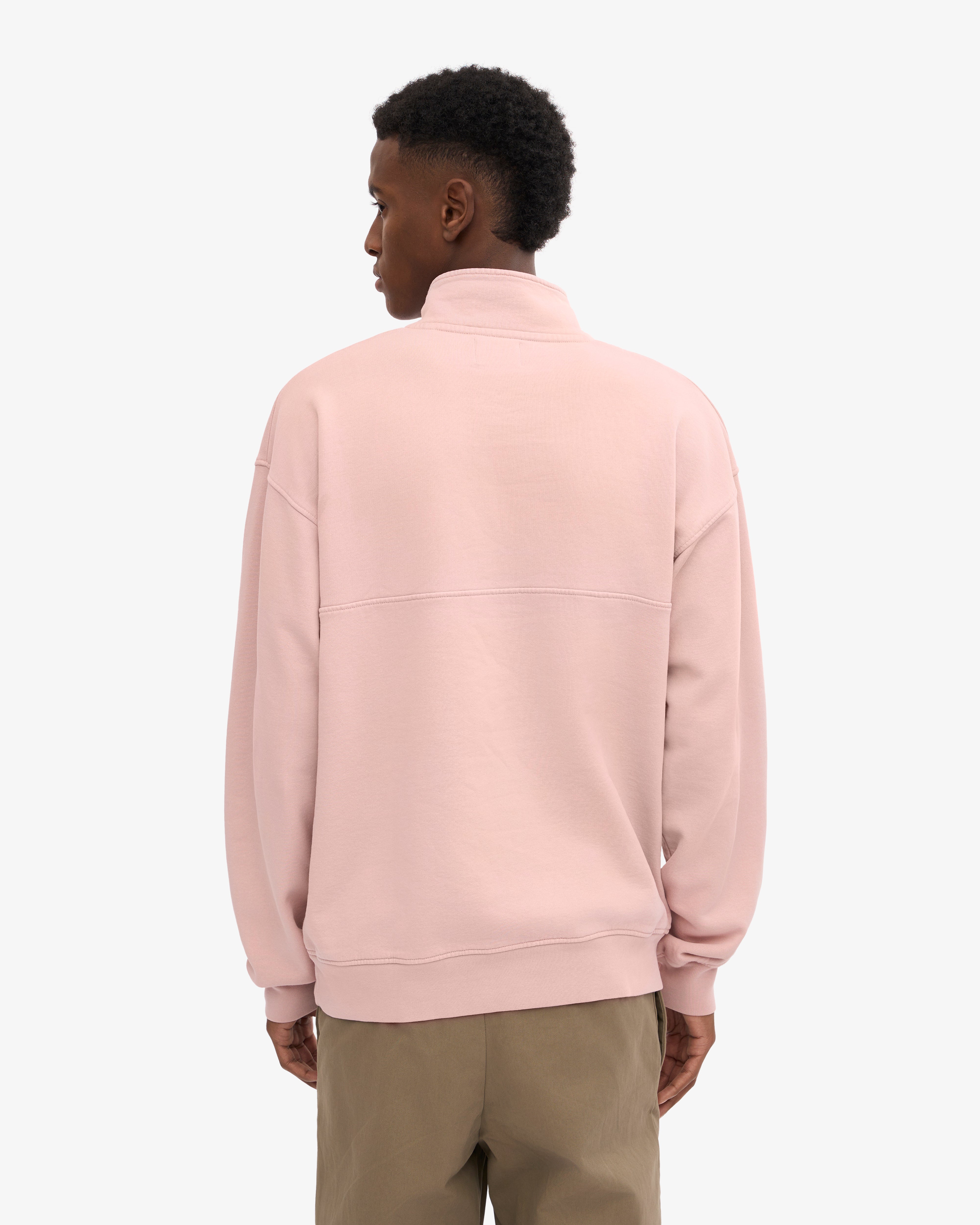 Organic Quarter Zip - Faded Pink