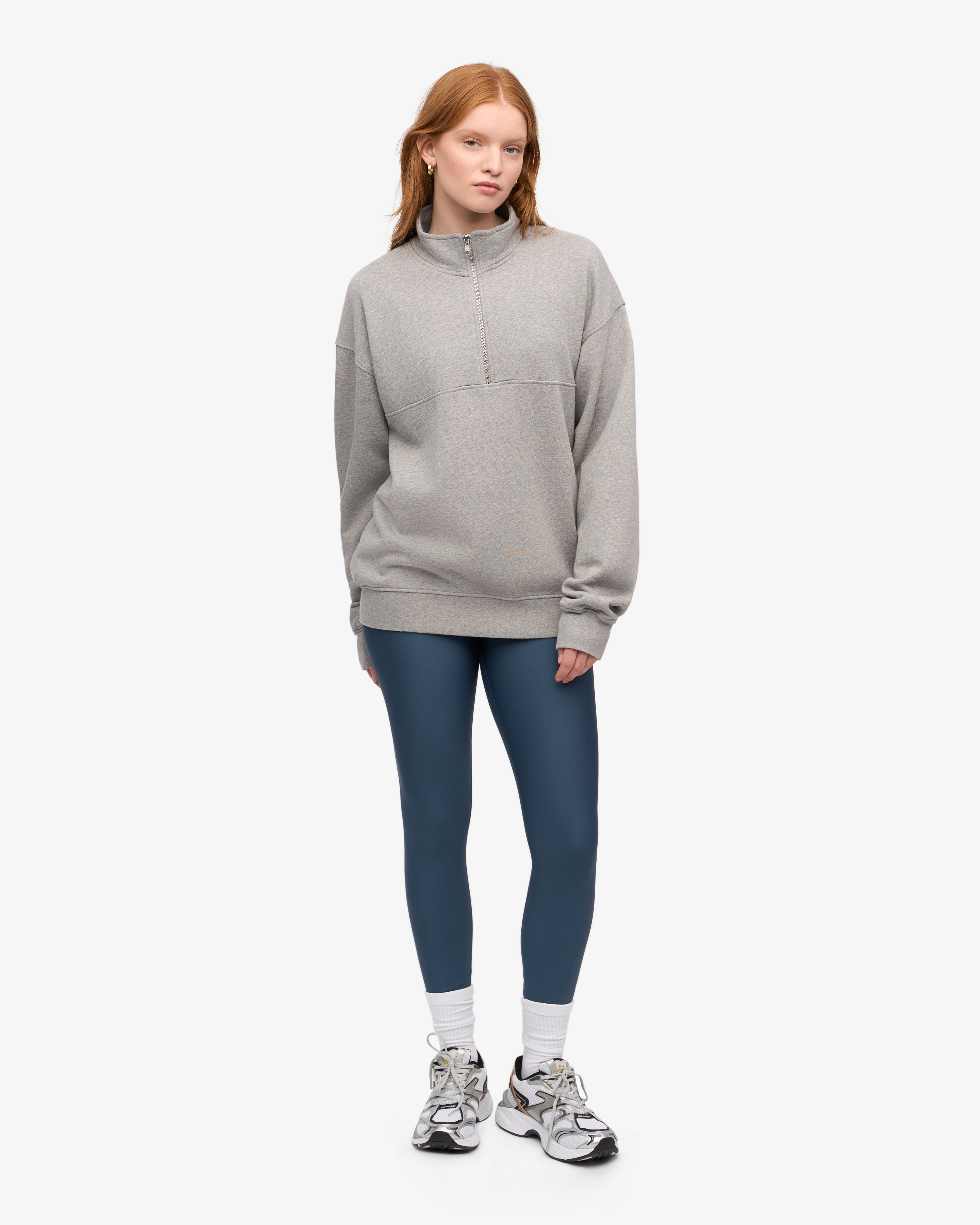Organic Quarter Zip - Heather Grey