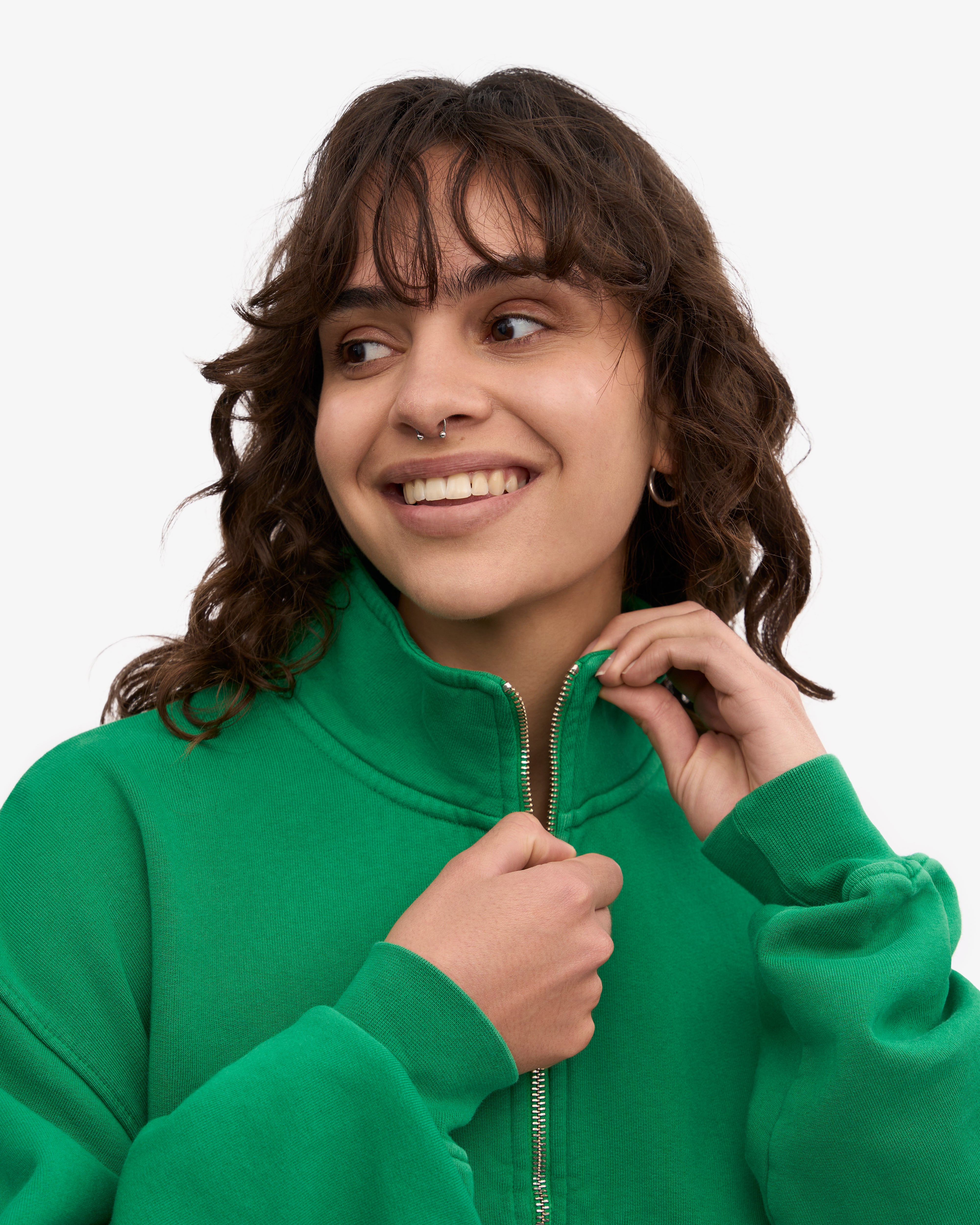 Organic Quarter Zip - Kelly Green