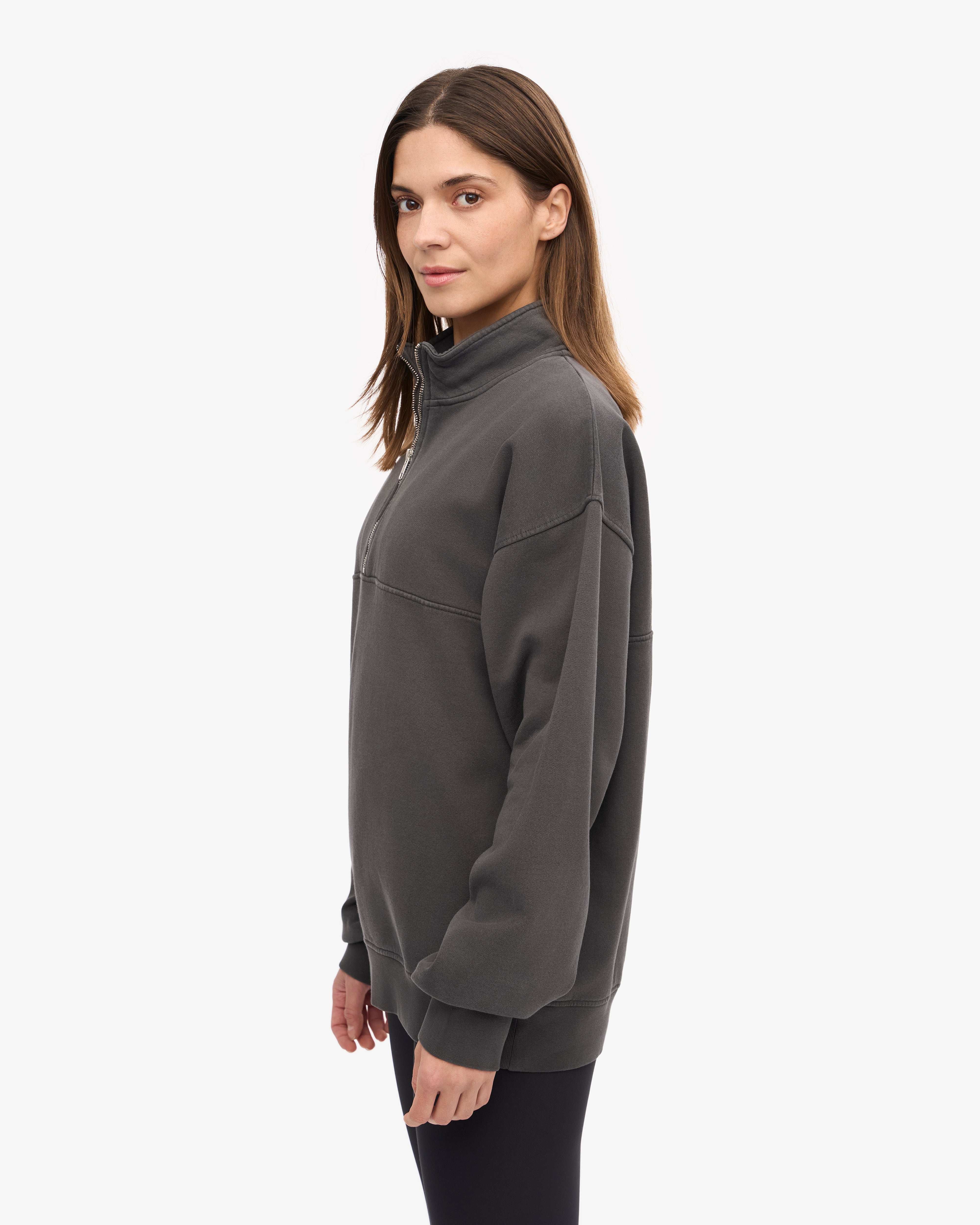Organic Quarter Zip - Lava Grey