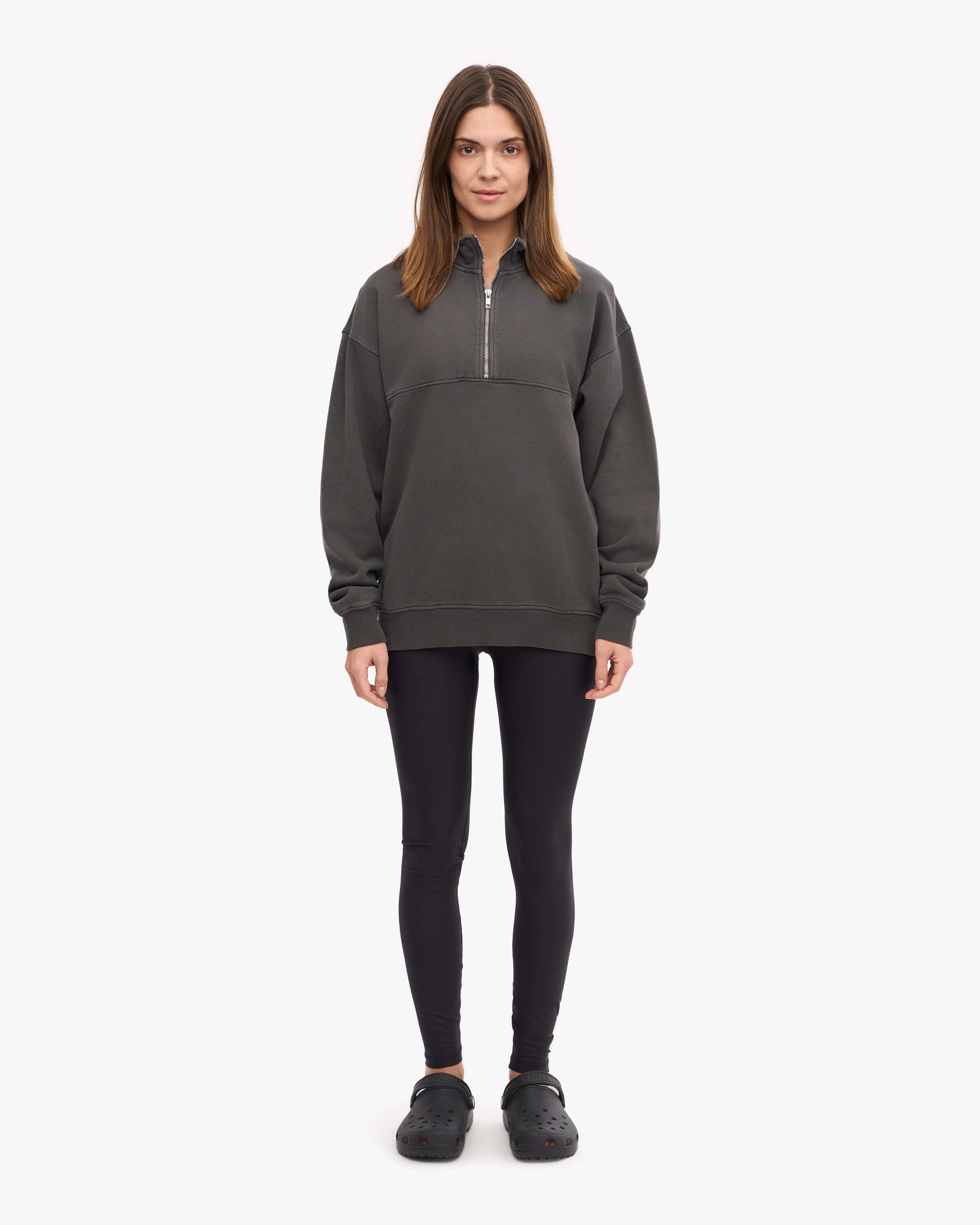 Organic Quarter Zip - Lava Grey