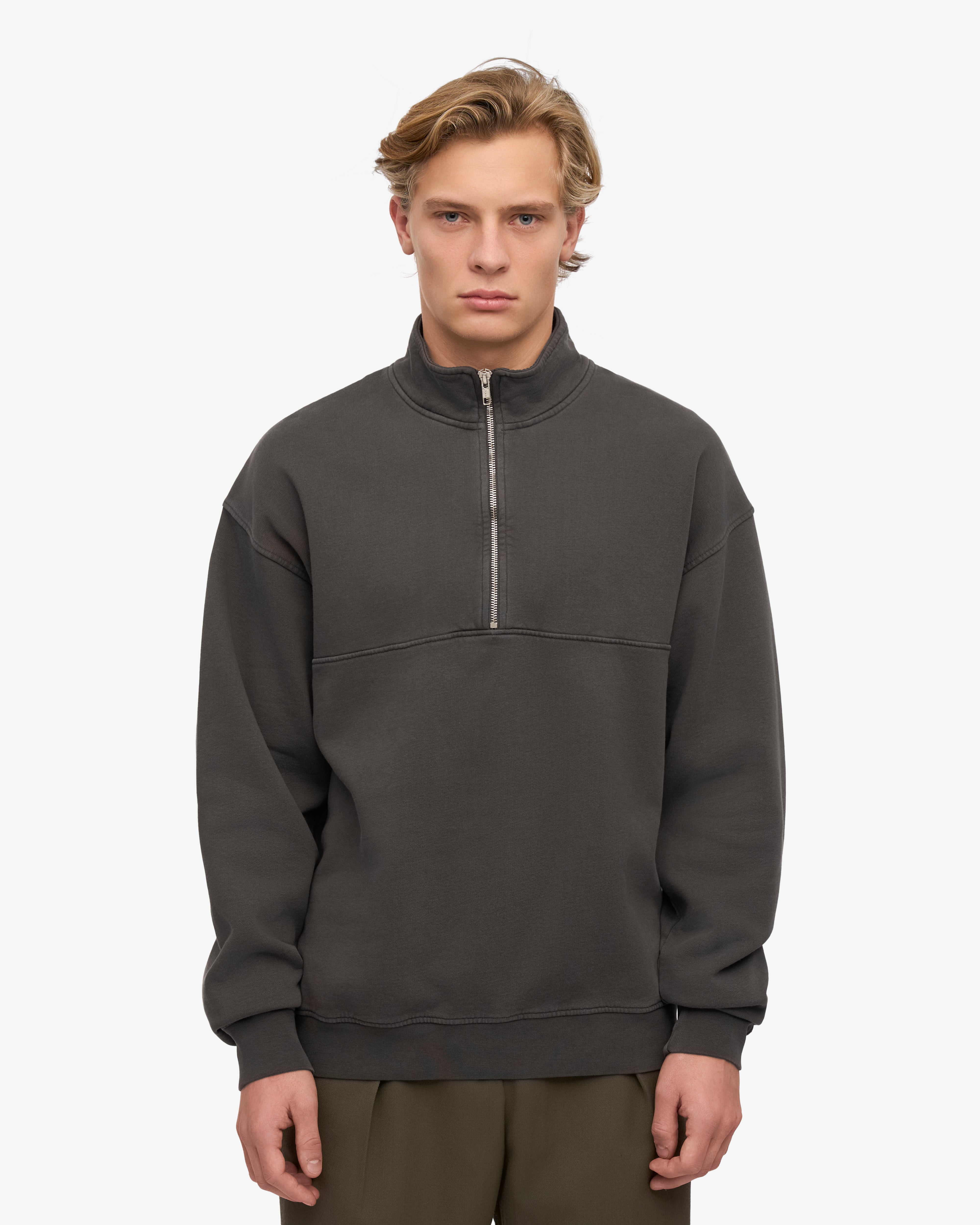 Organic Quarter Zip - Lava Grey