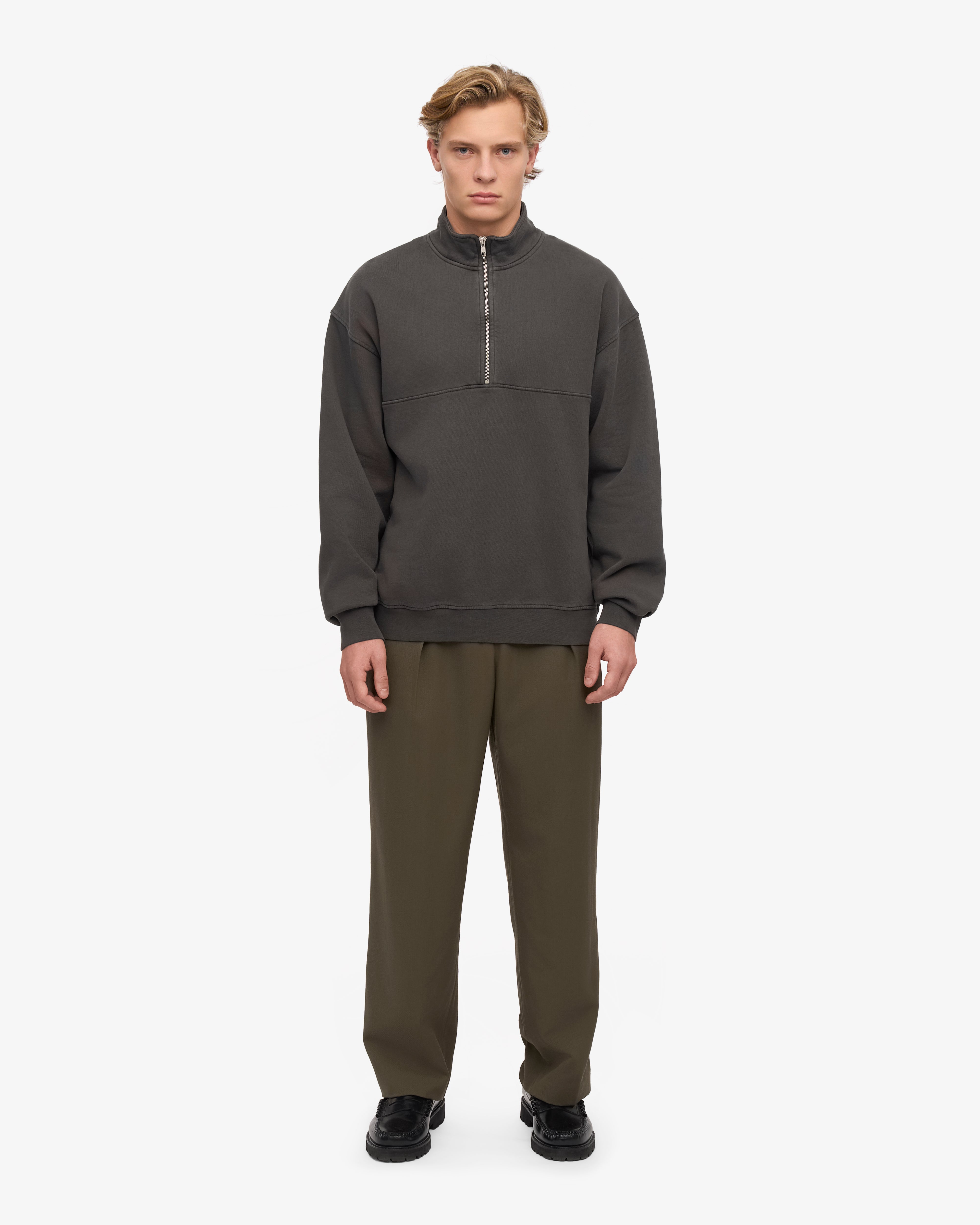 Organic Quarter Zip - Lava Grey