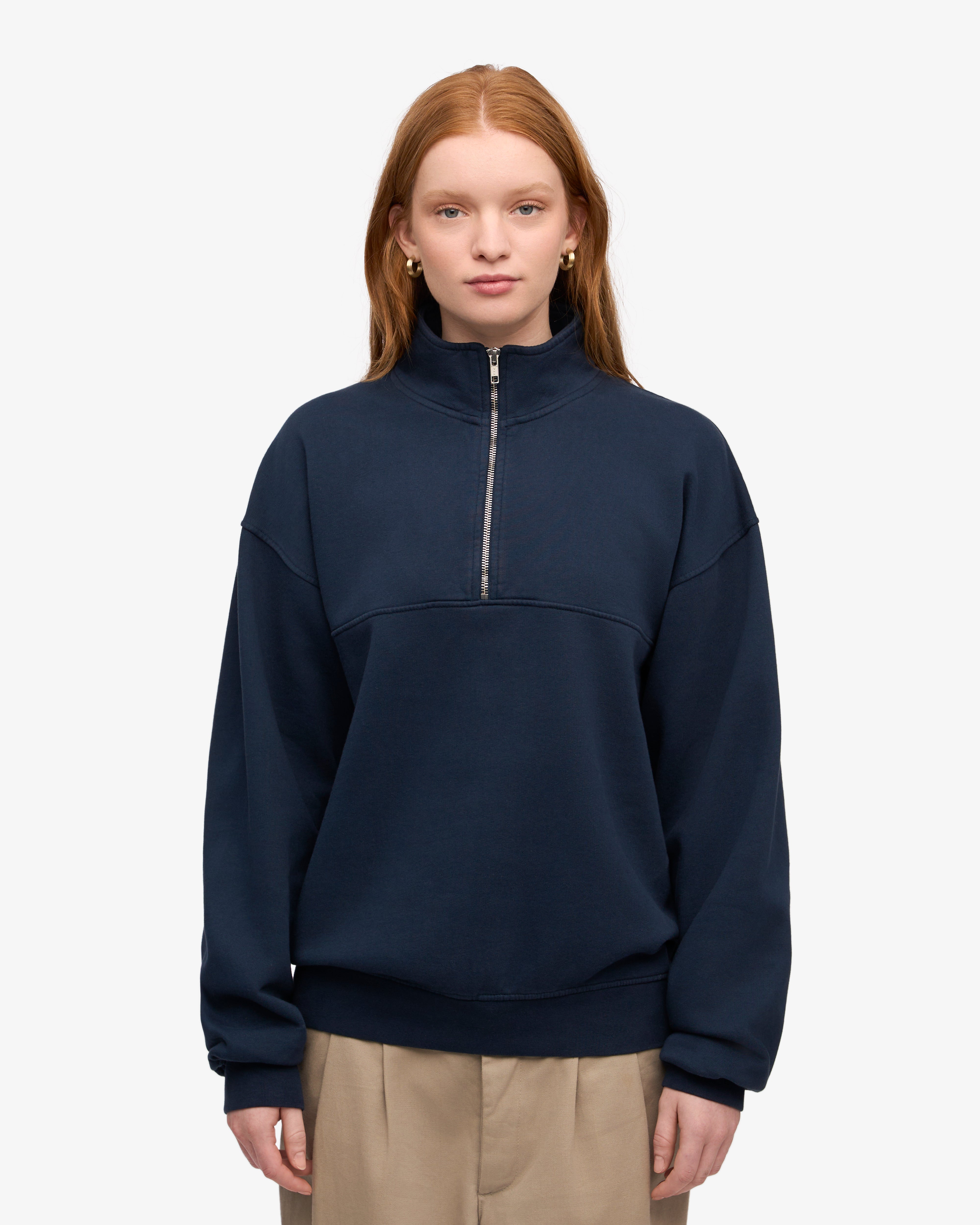 Organic Quarter Zip - Navy Blue
