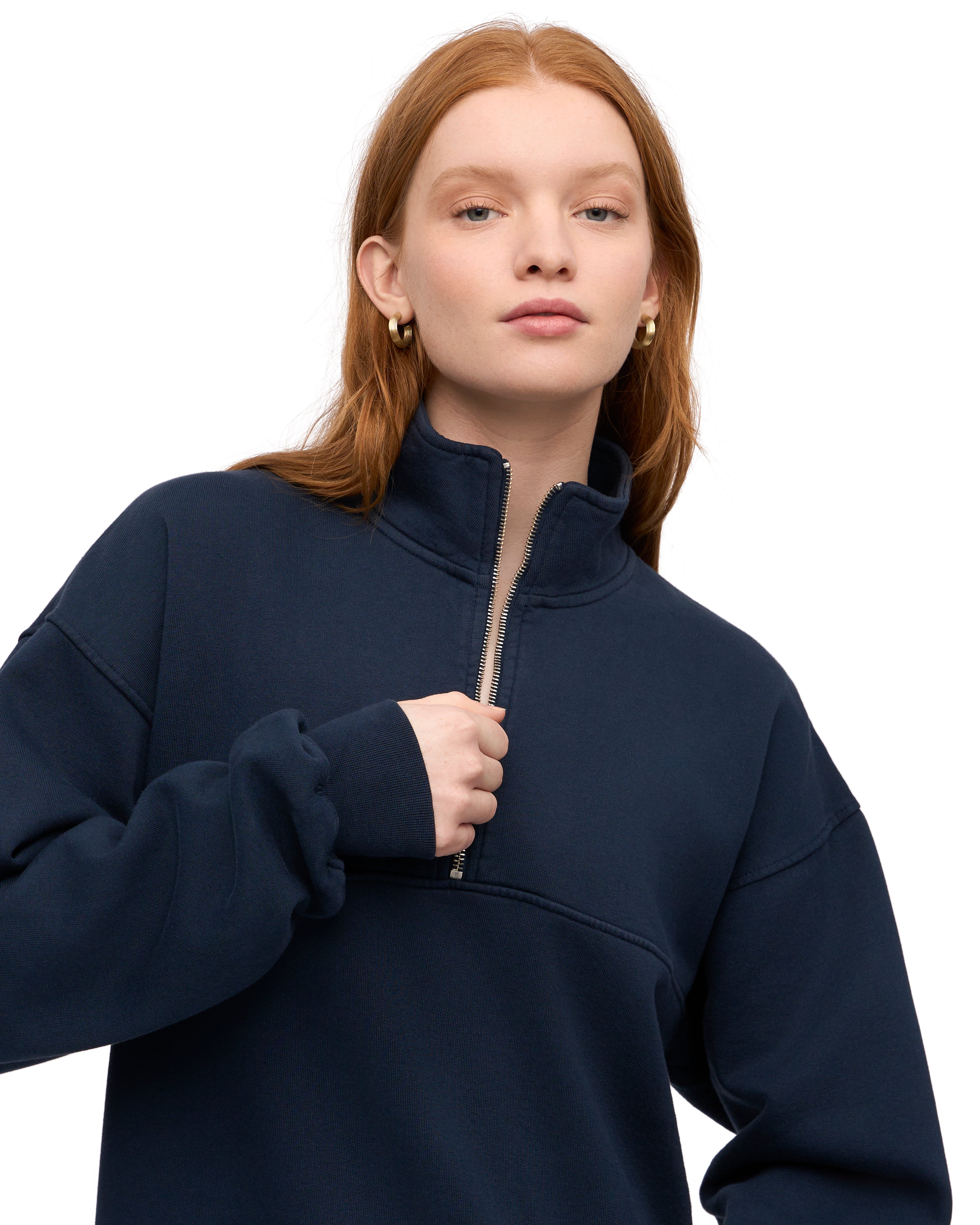 Organic Quarter Zip - Navy Blue