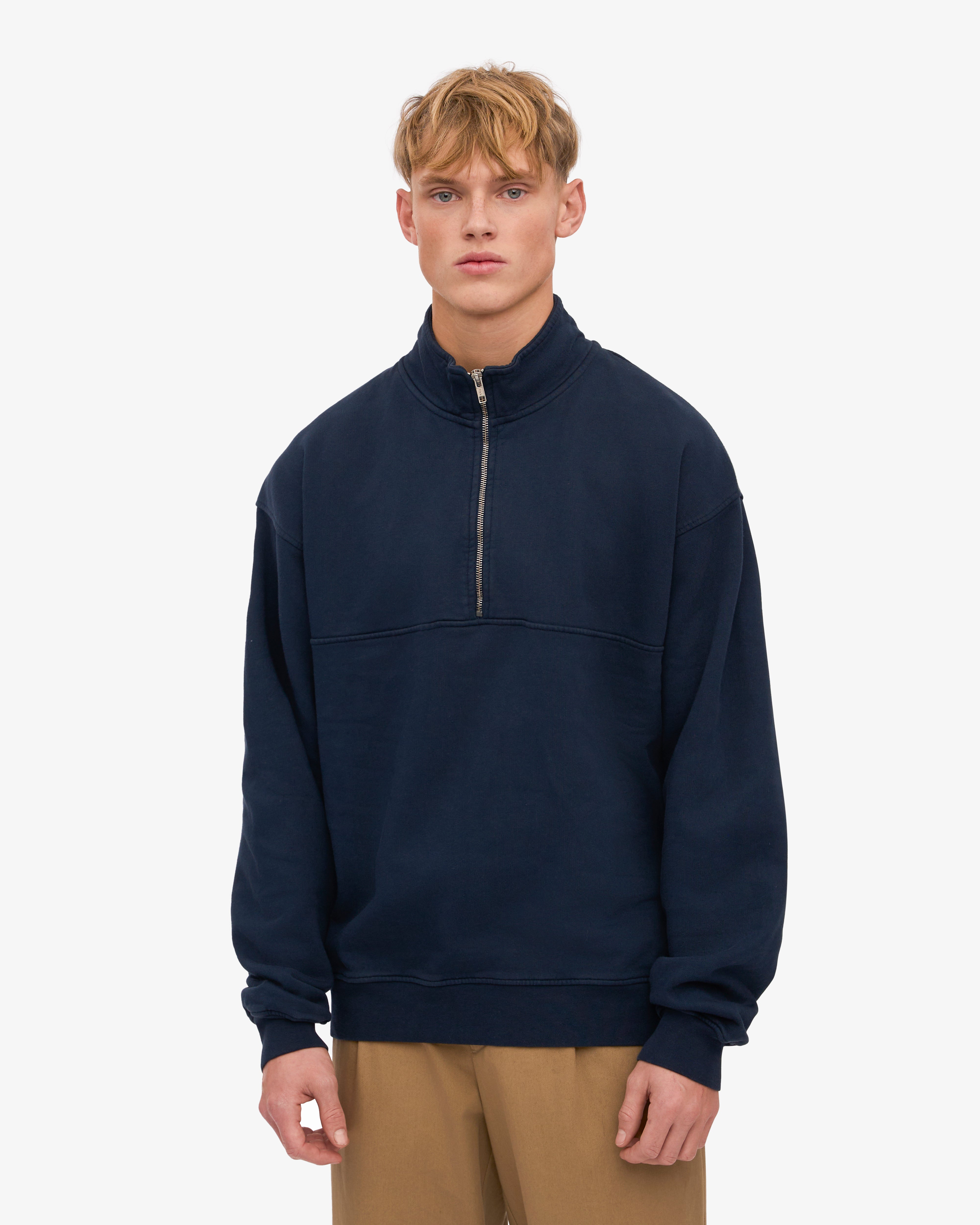 Organic Quarter Zip - Navy Blue