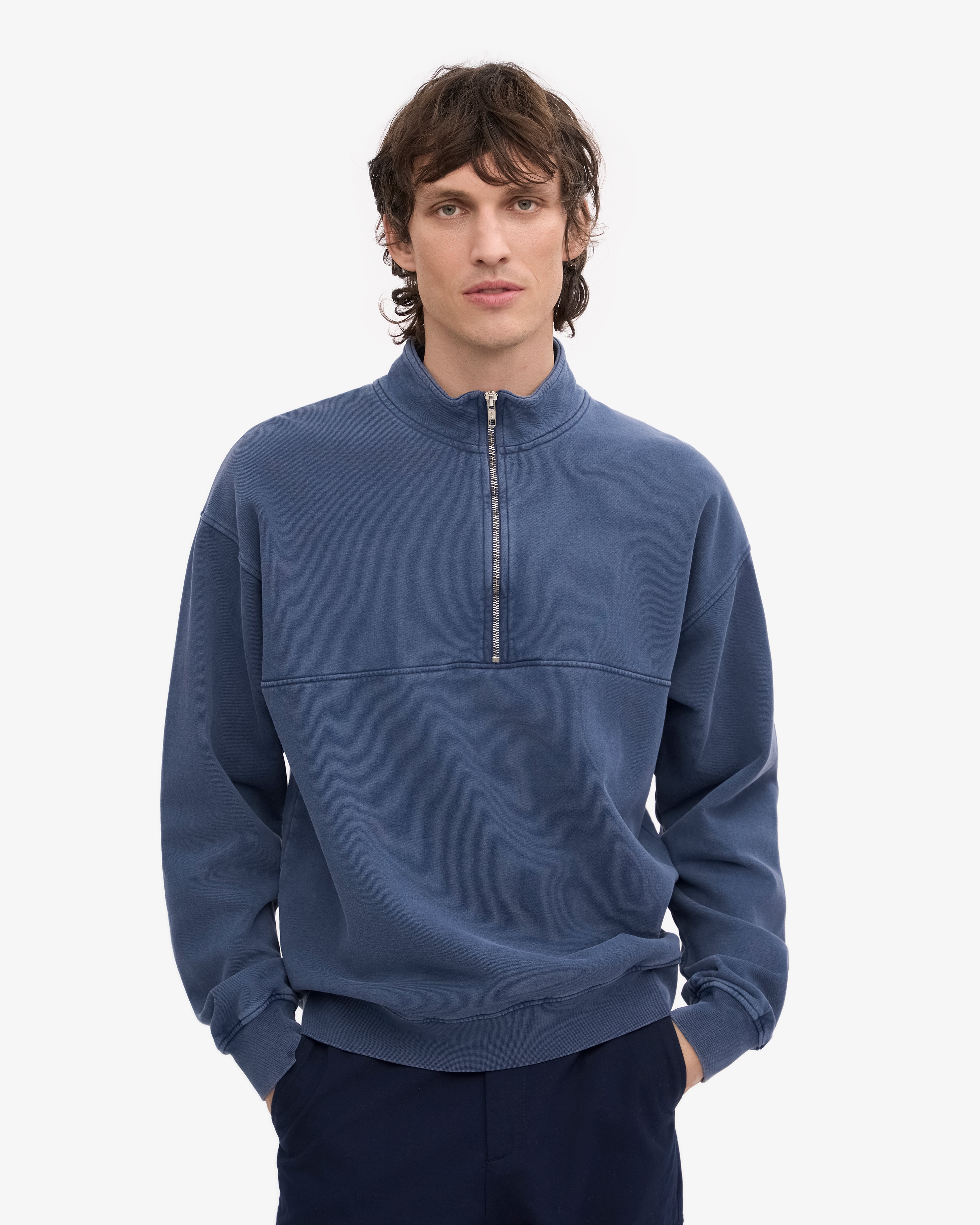 Organic Quarter Zip - Neptune Blue