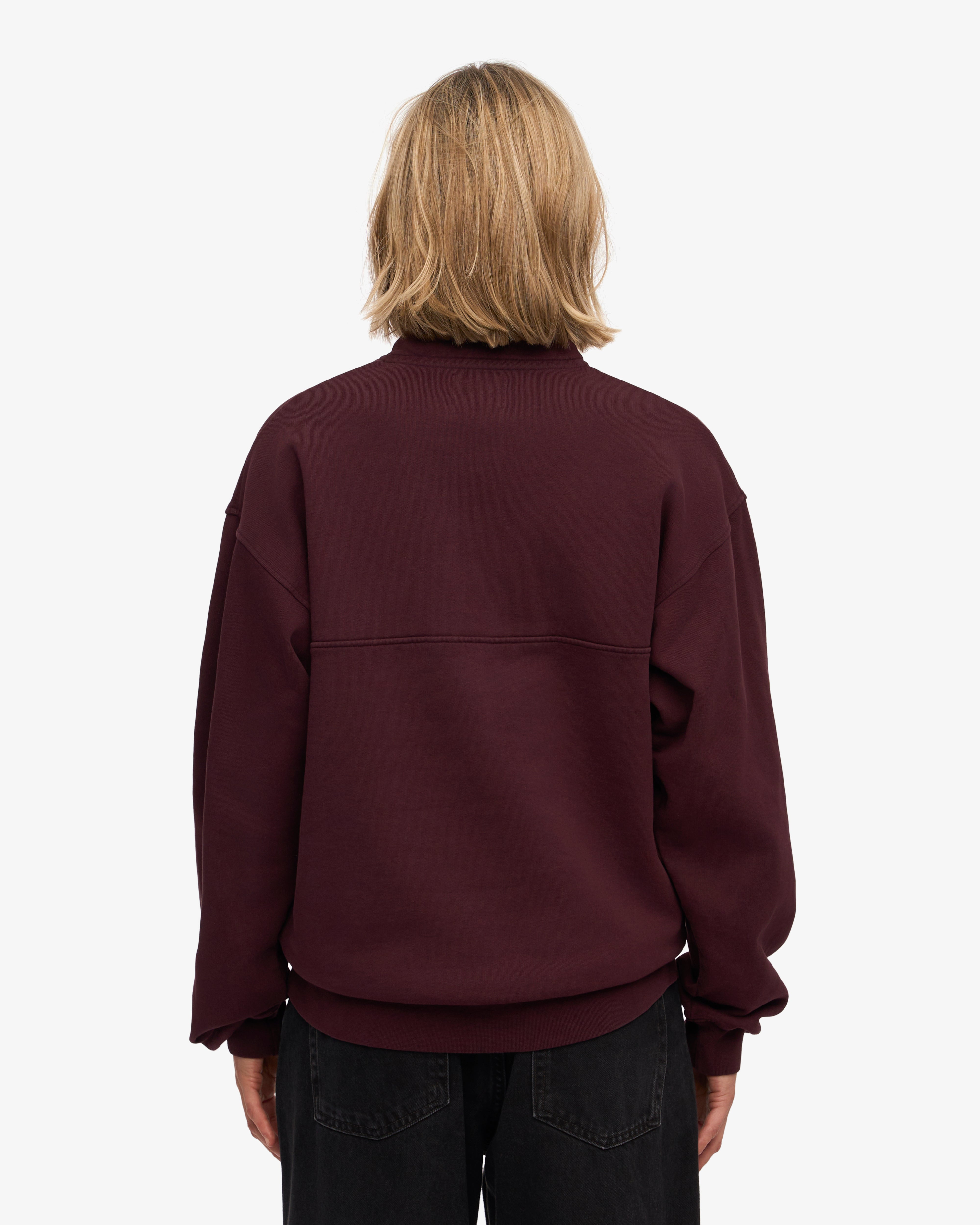 Organic Quarter Zip - Oxblood Red
