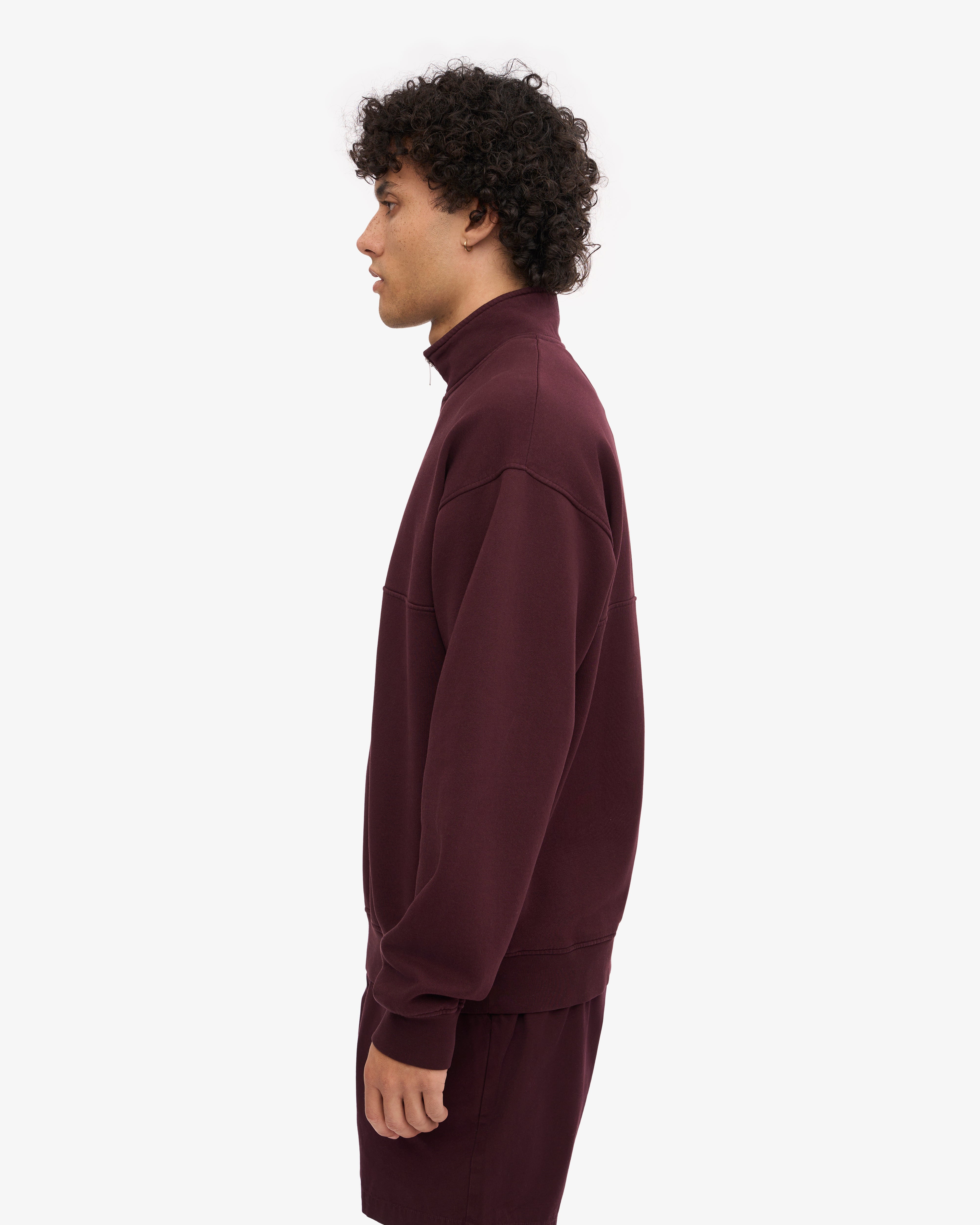 Organic Quarter Zip - Oxblood Red