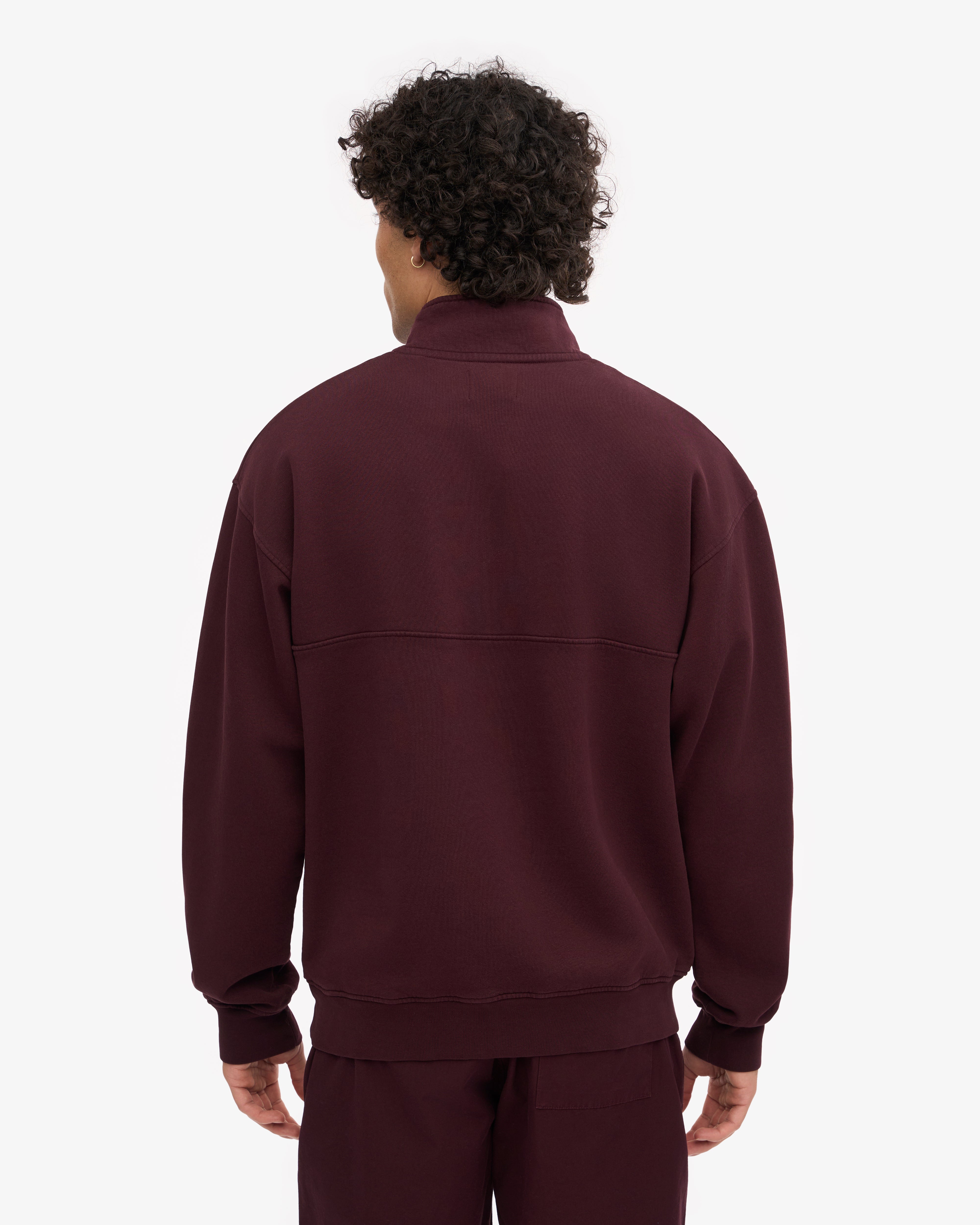 Organic Quarter Zip - Oxblood Red
