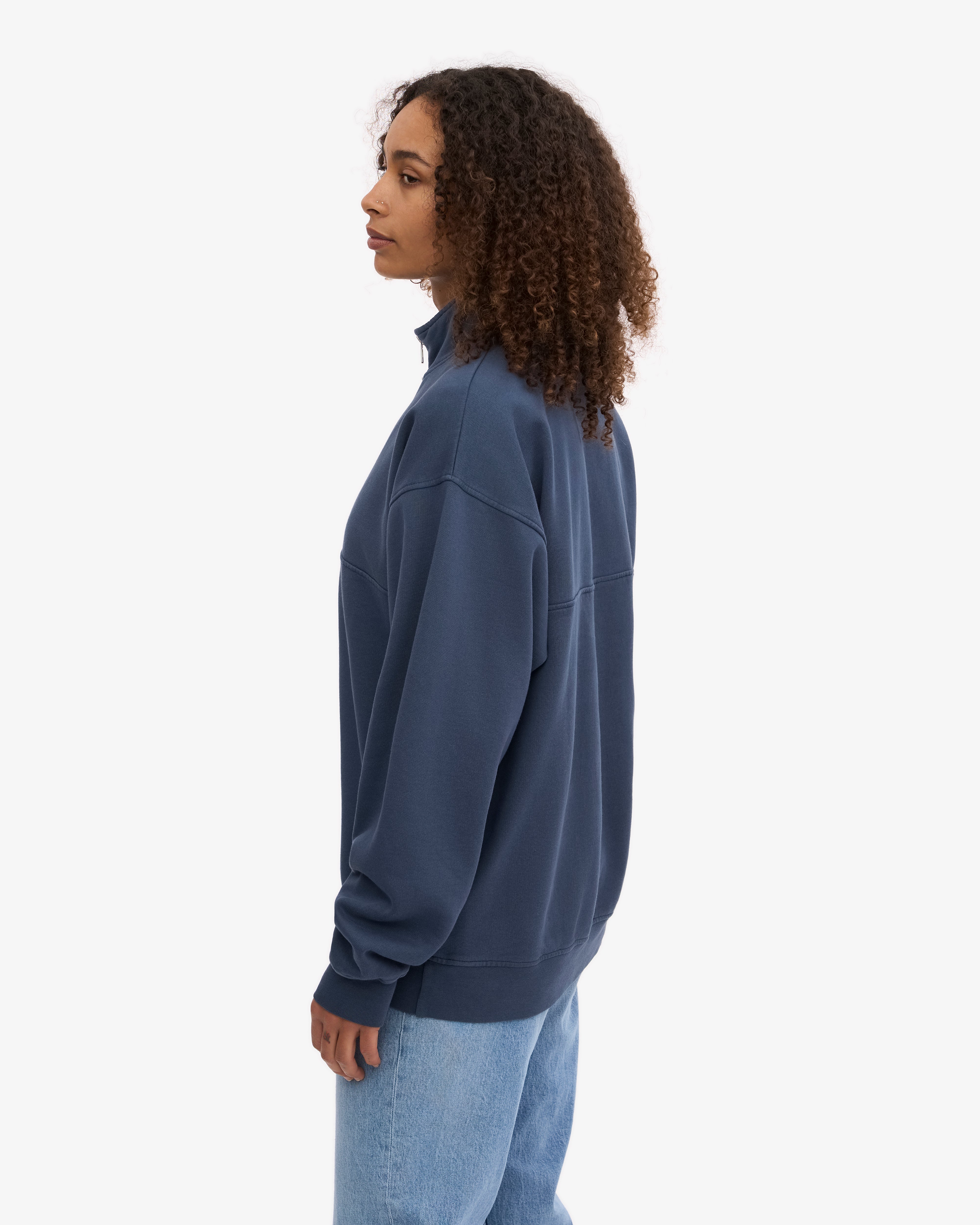 Organic Quarter Zip - Petrol Blue