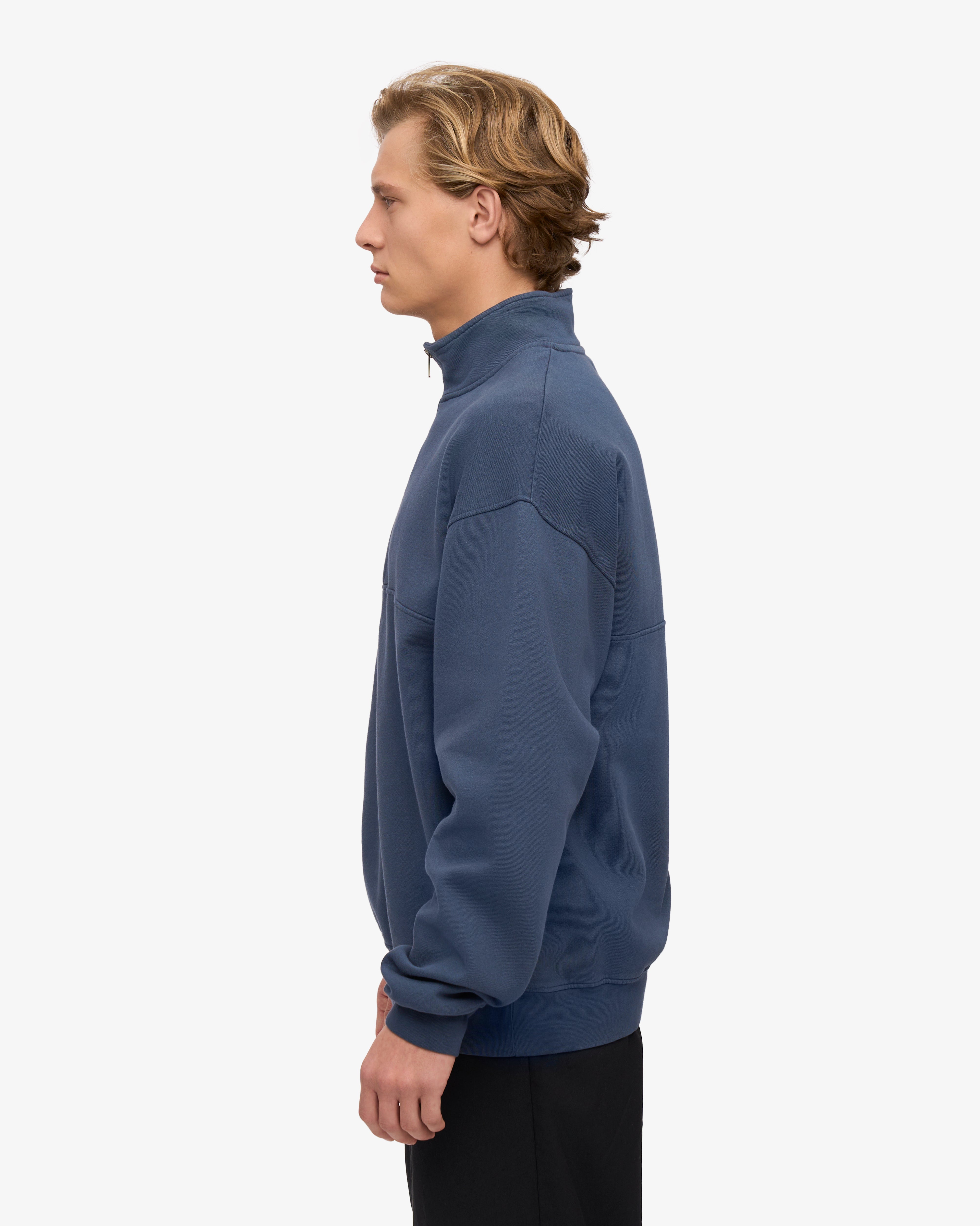 Organic Quarter Zip - Petrol Blue