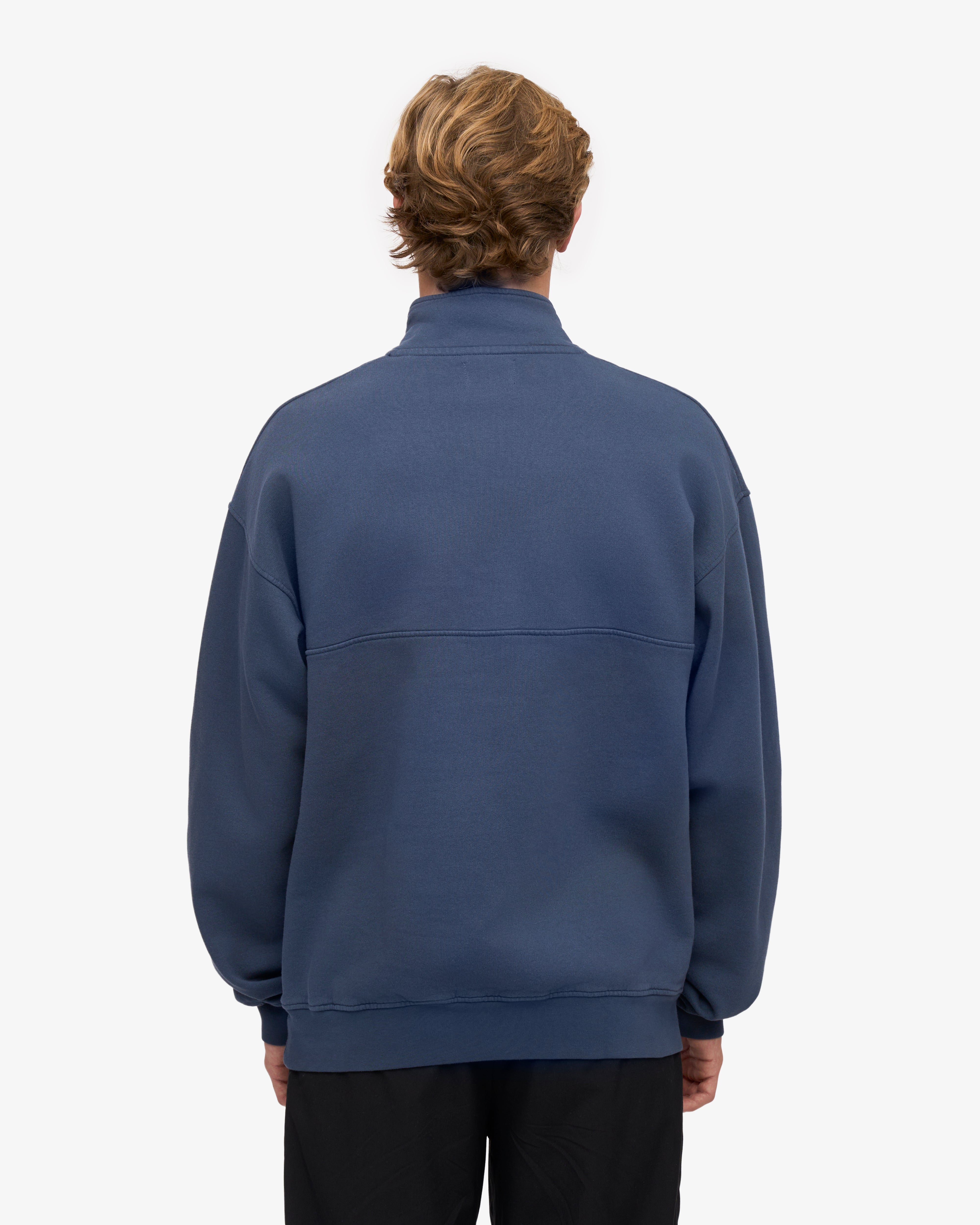 Organic Quarter Zip - Petrol Blue