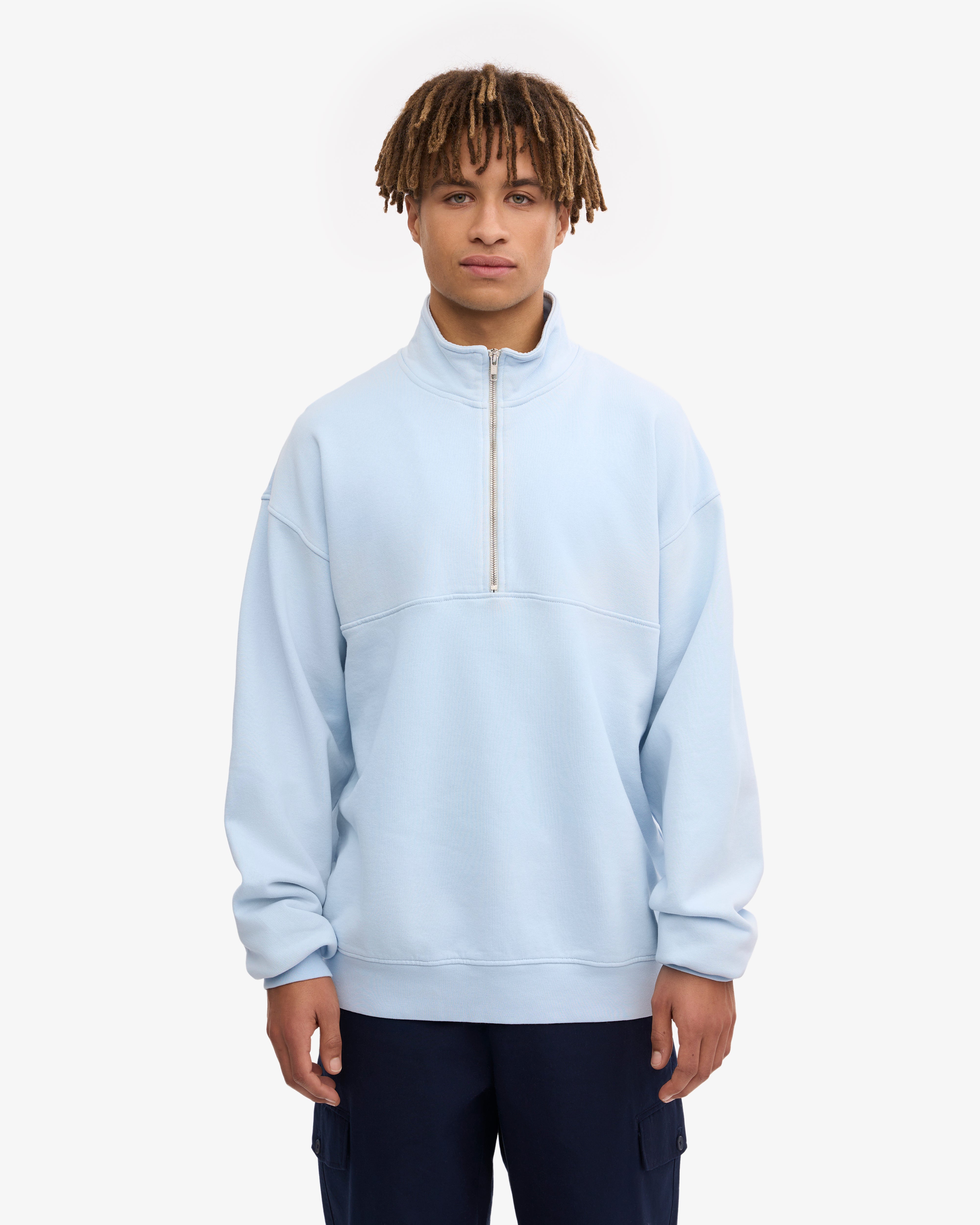 Organic Quarter Zip - Polar Blue
