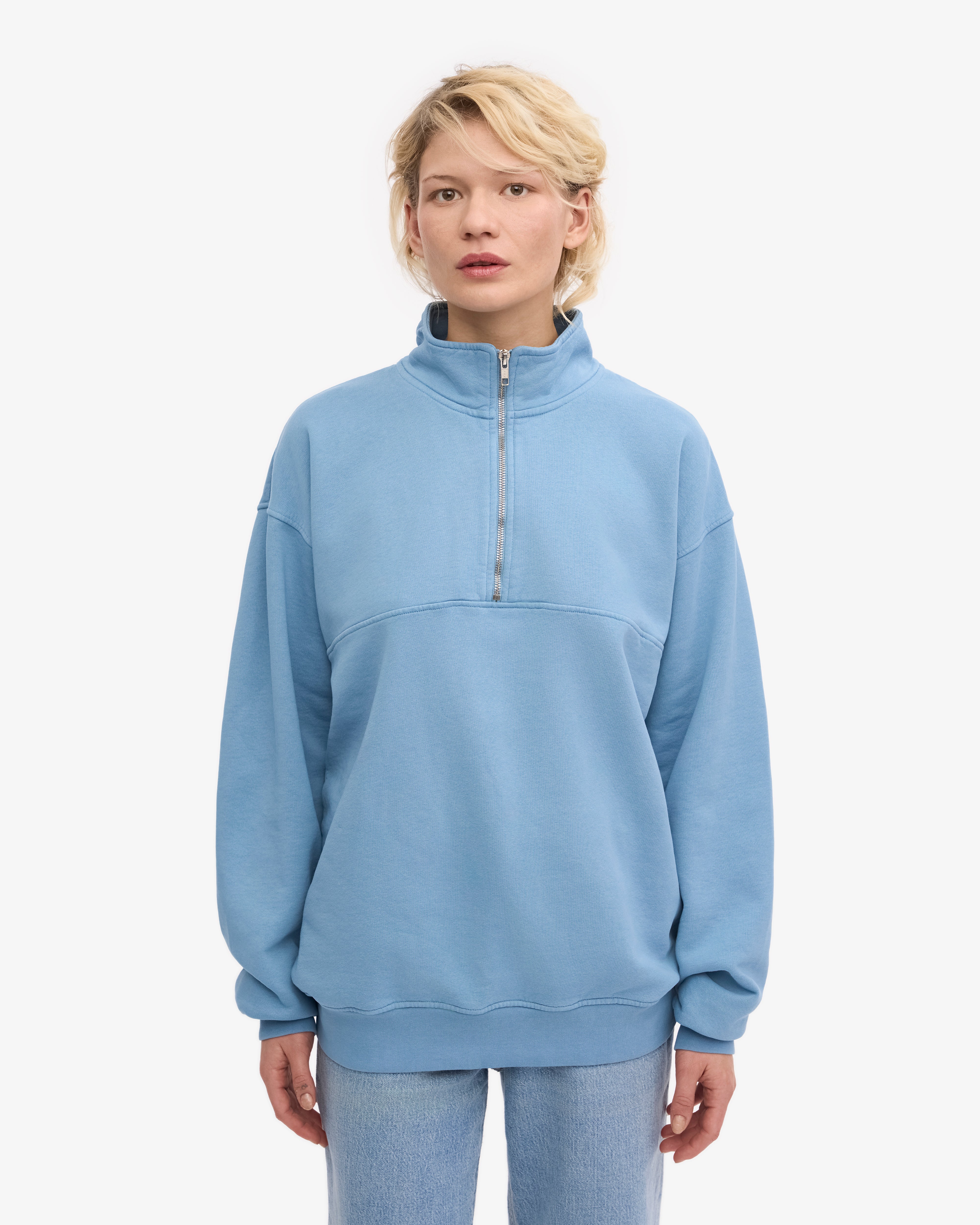 Organic Quarter Zip - Seaside Blue