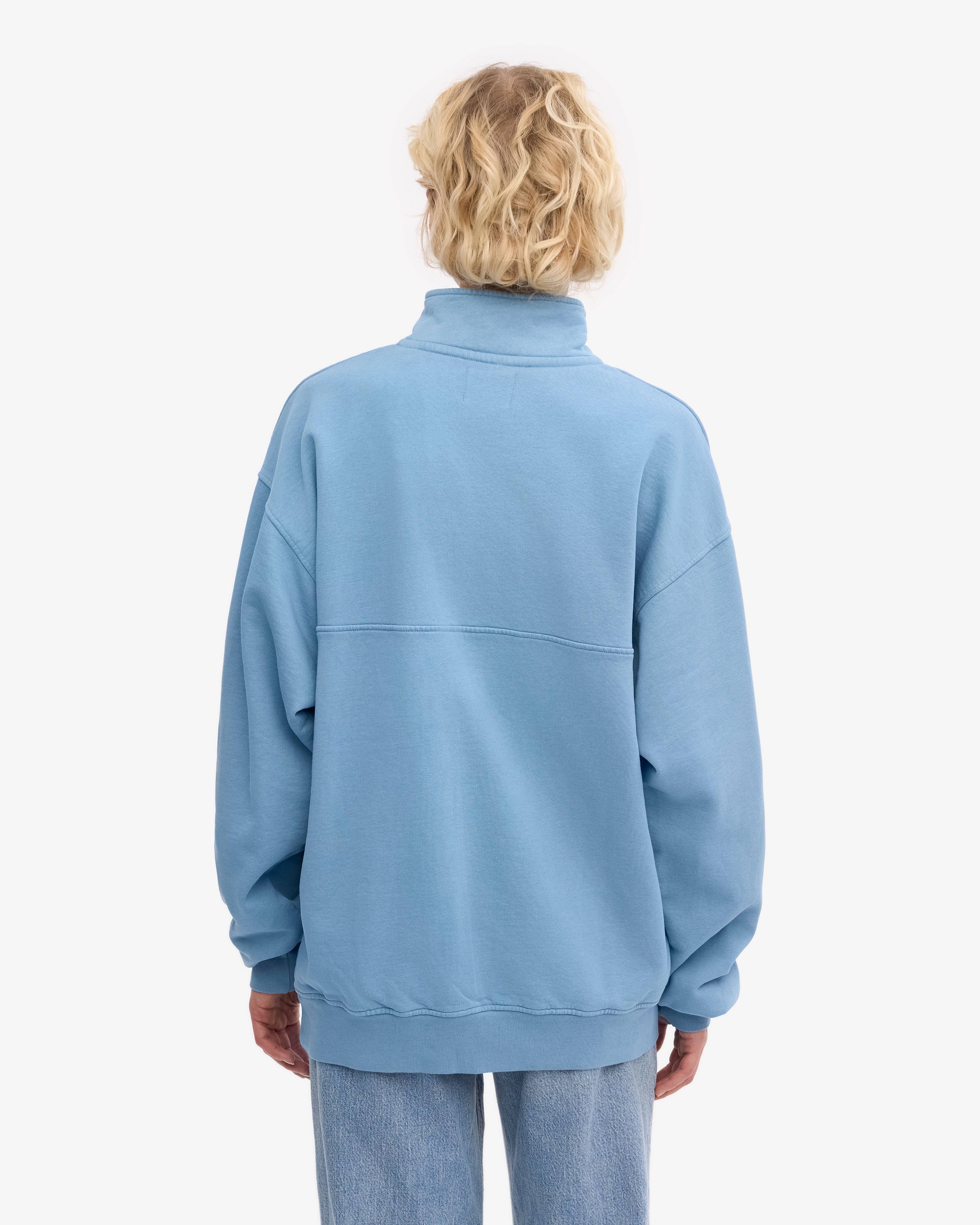 Organic Quarter Zip - Seaside Blue