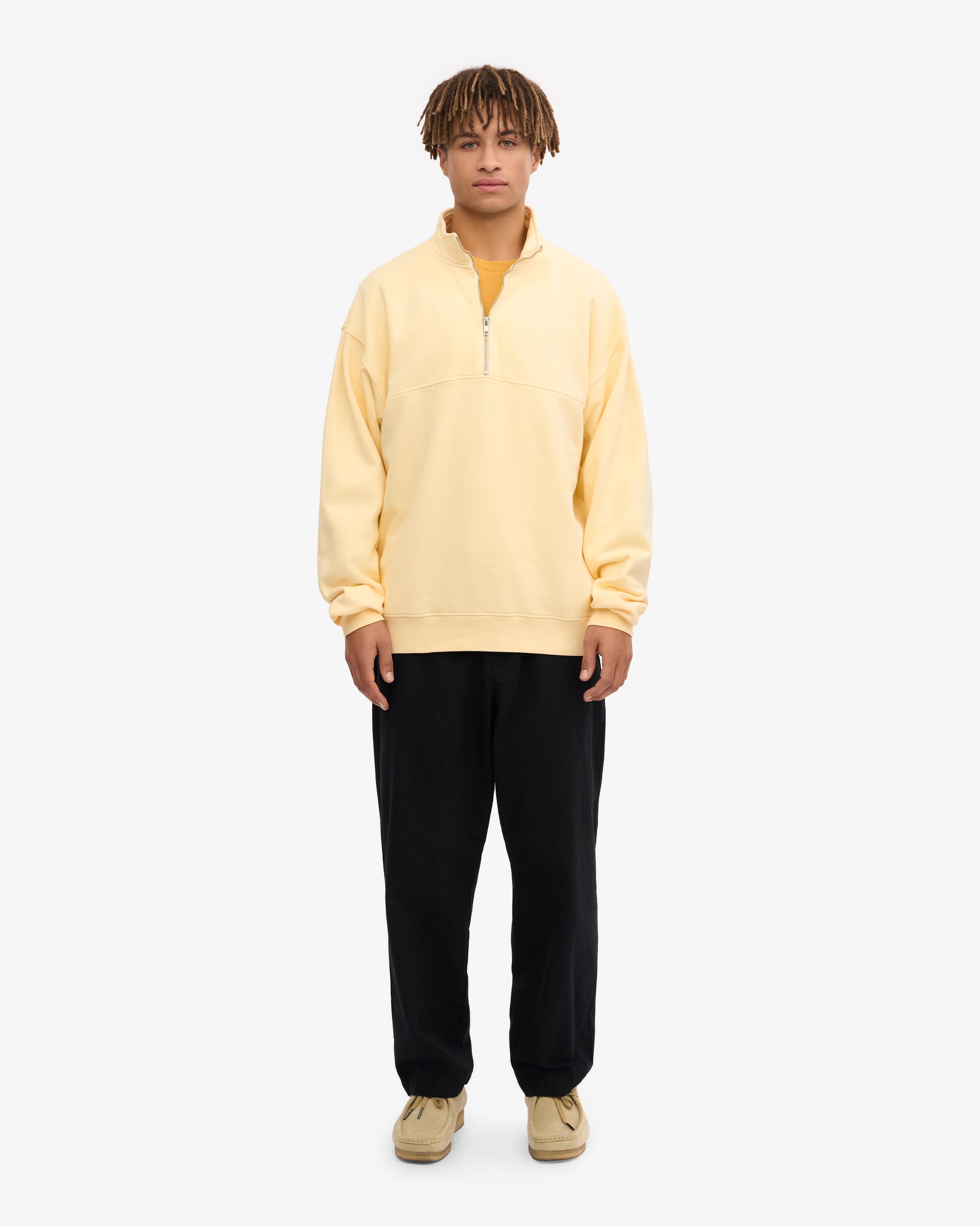 Organic Quarter Zip - Soft Yellow