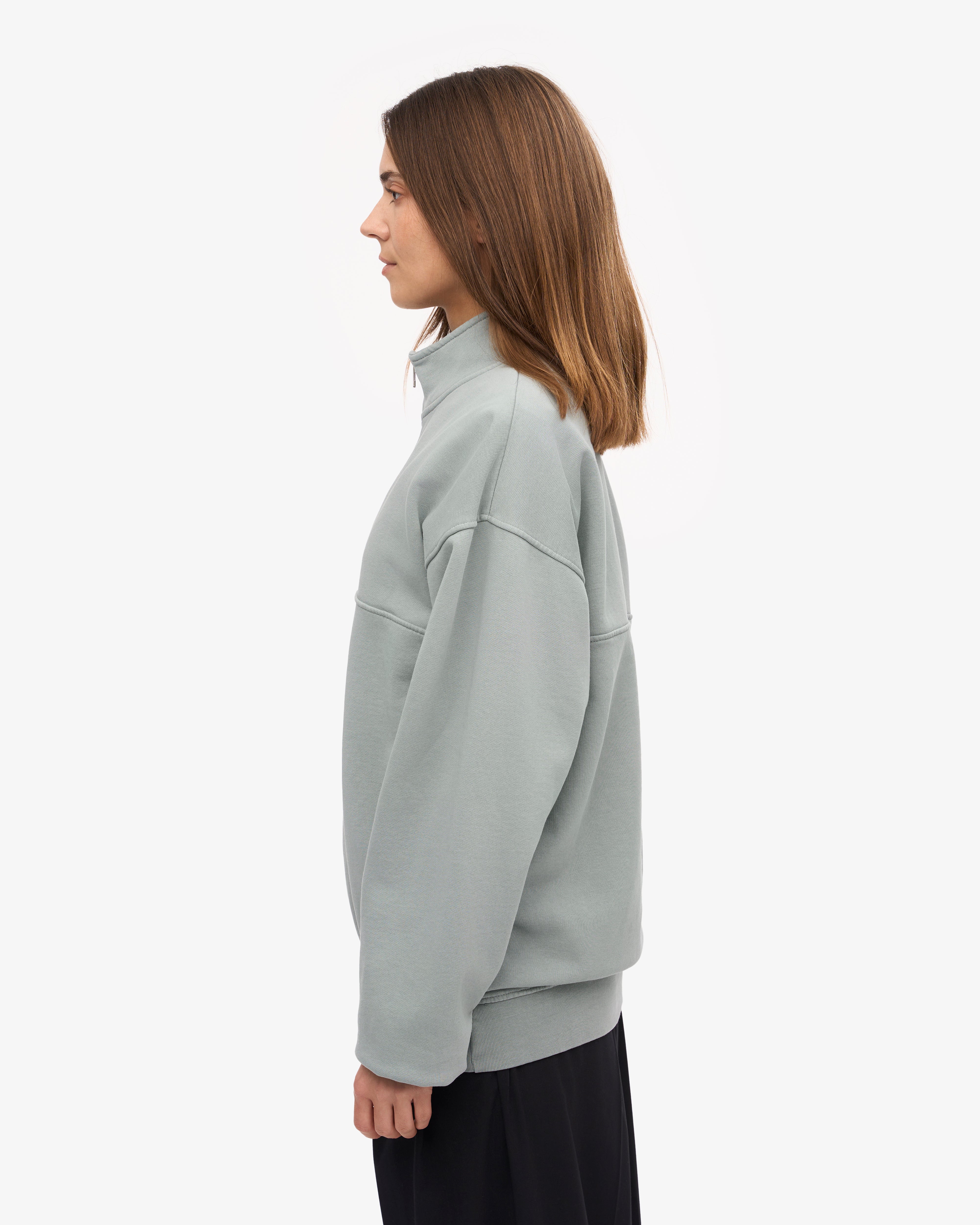 Organic Quarter Zip - Steel Blue