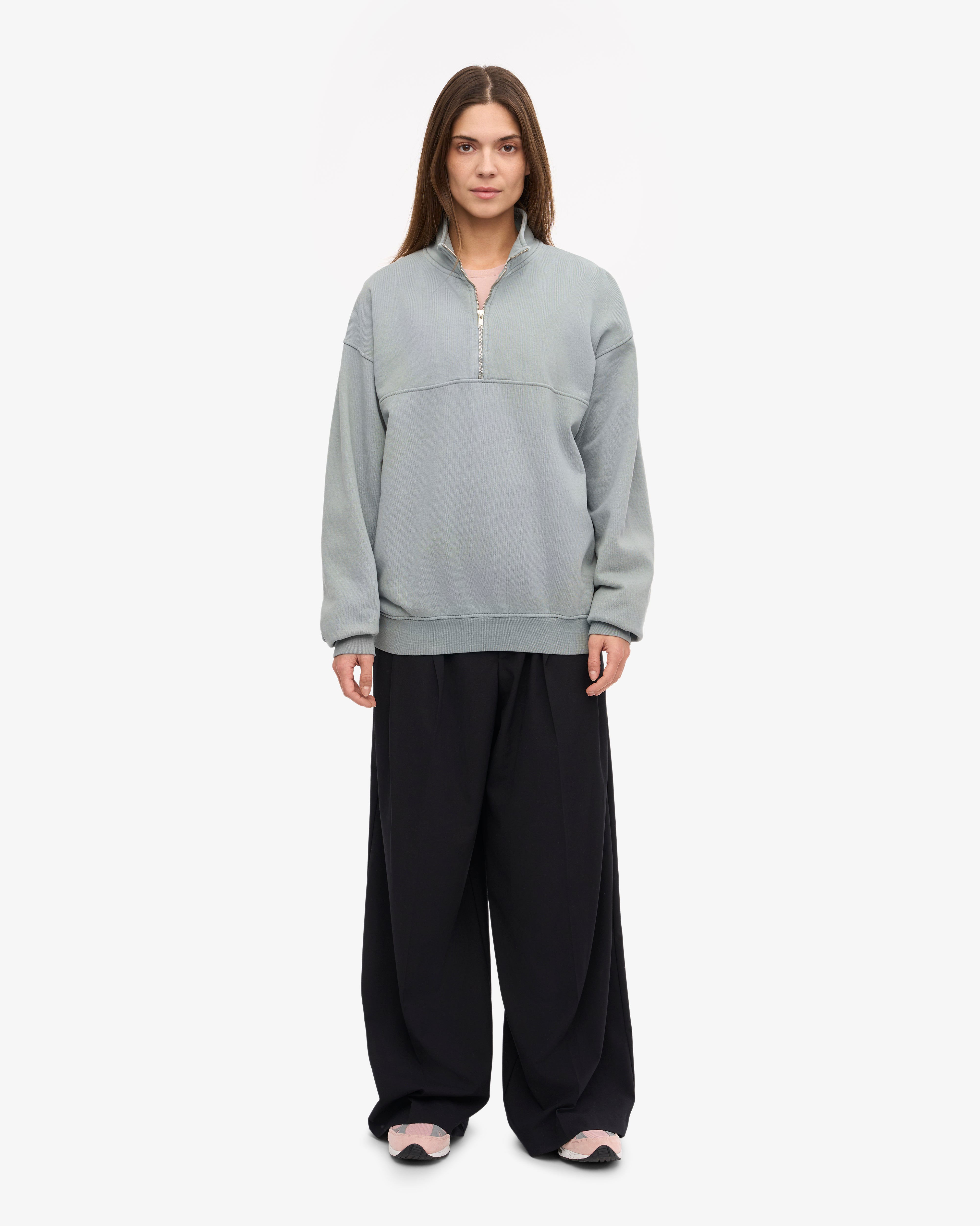 Organic Quarter Zip - Steel Blue