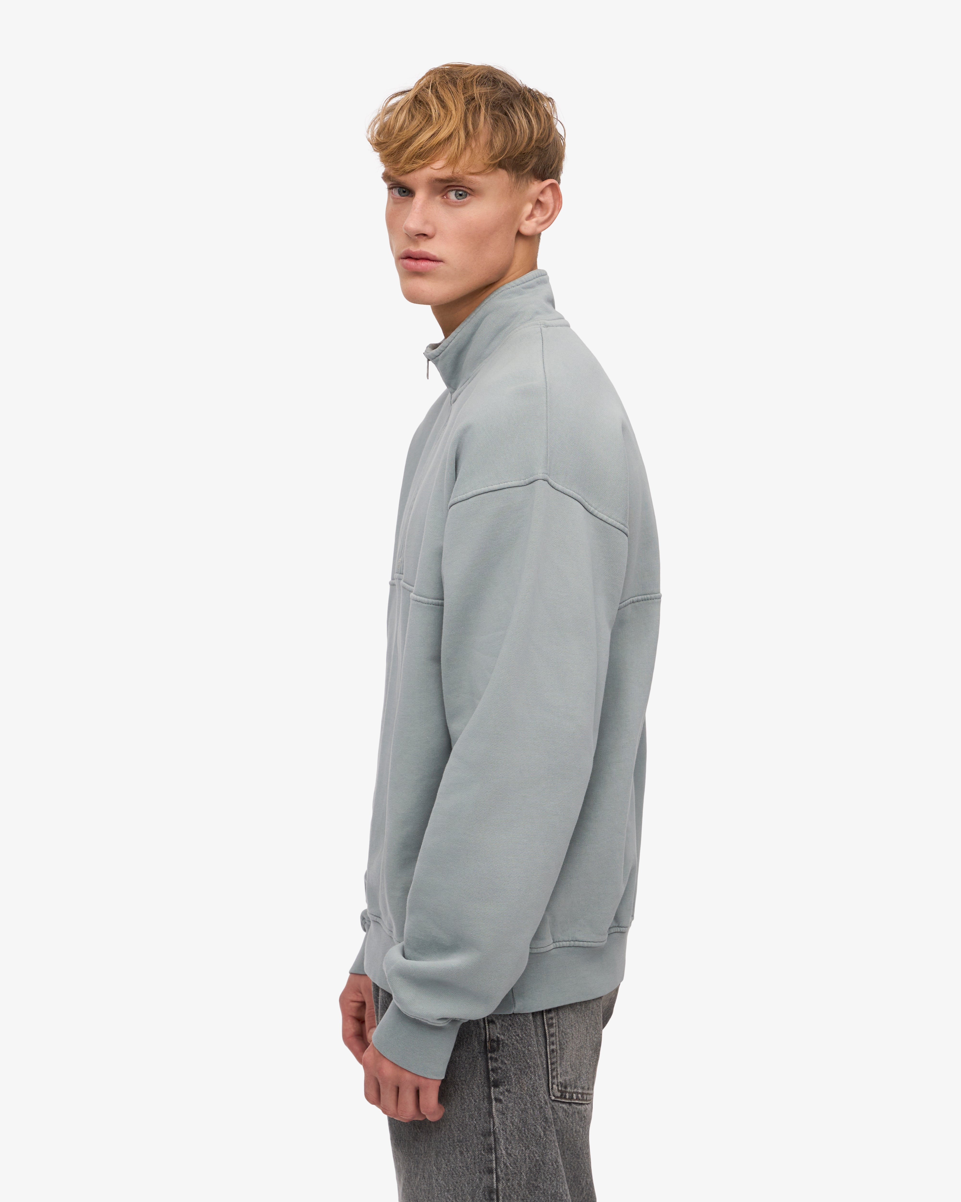 Organic Quarter Zip - Steel Blue