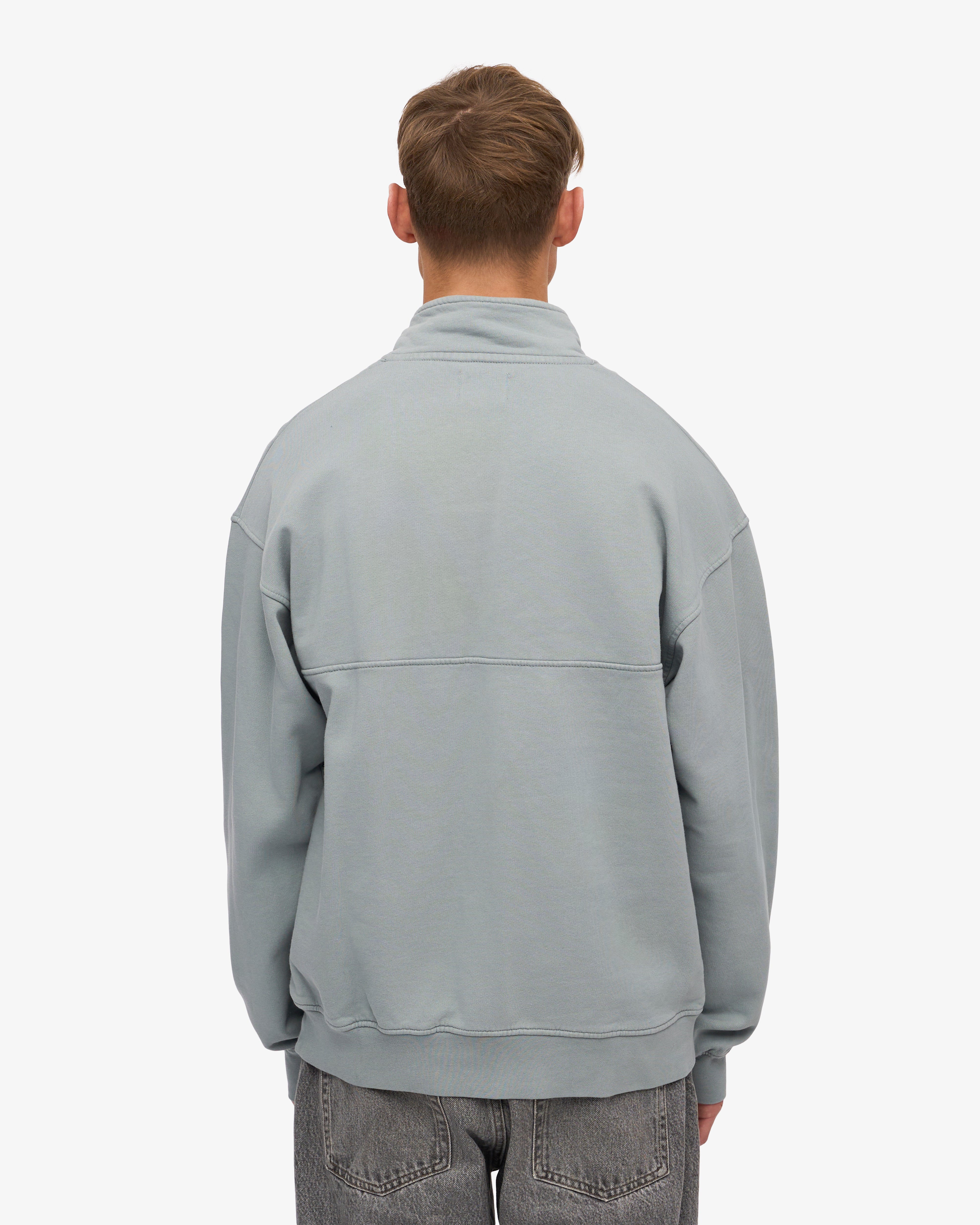Organic Quarter Zip - Steel Blue