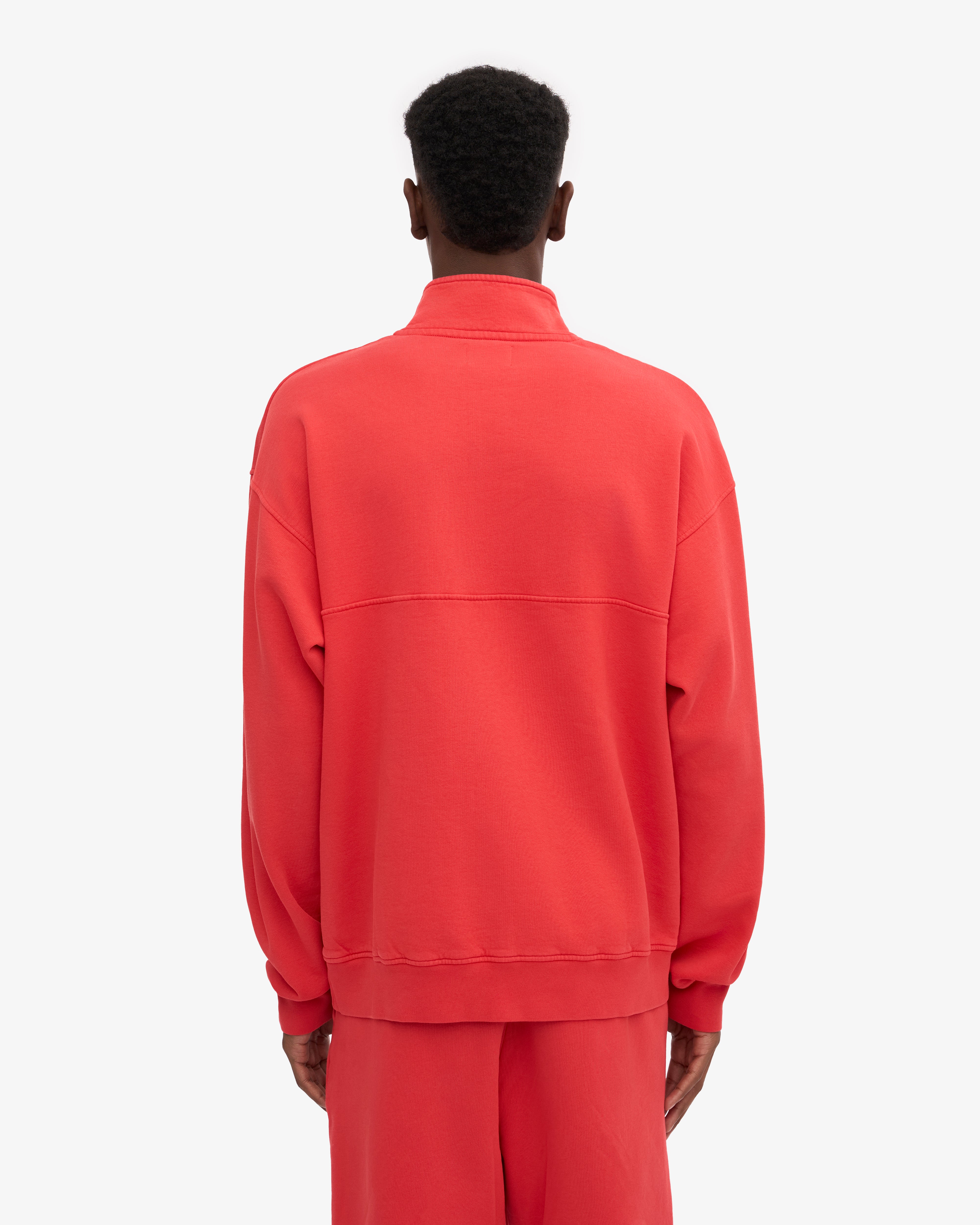 Organic Quarter Zip - Red Tangerine