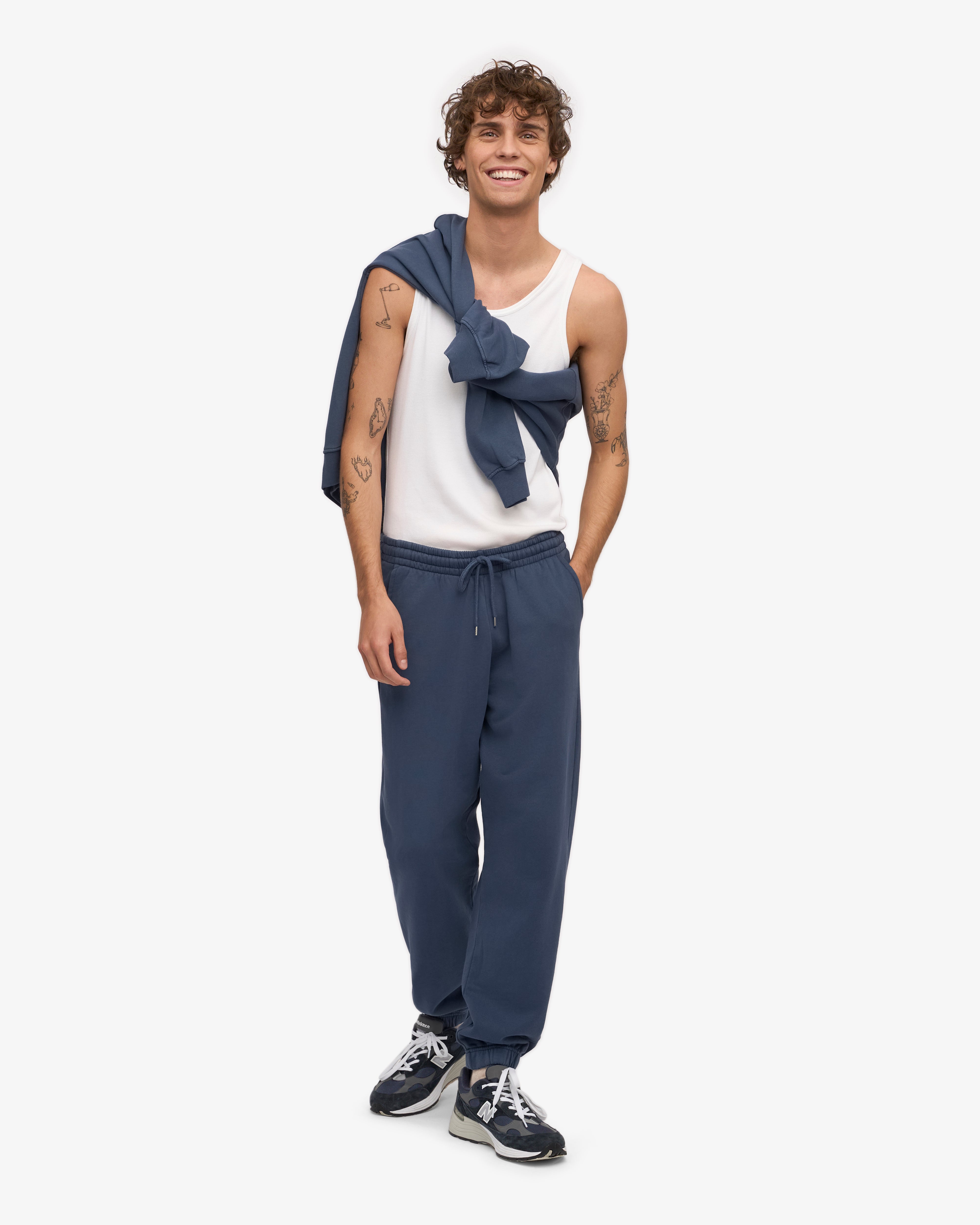 Organic Sweatpants - Petrol Blue XS