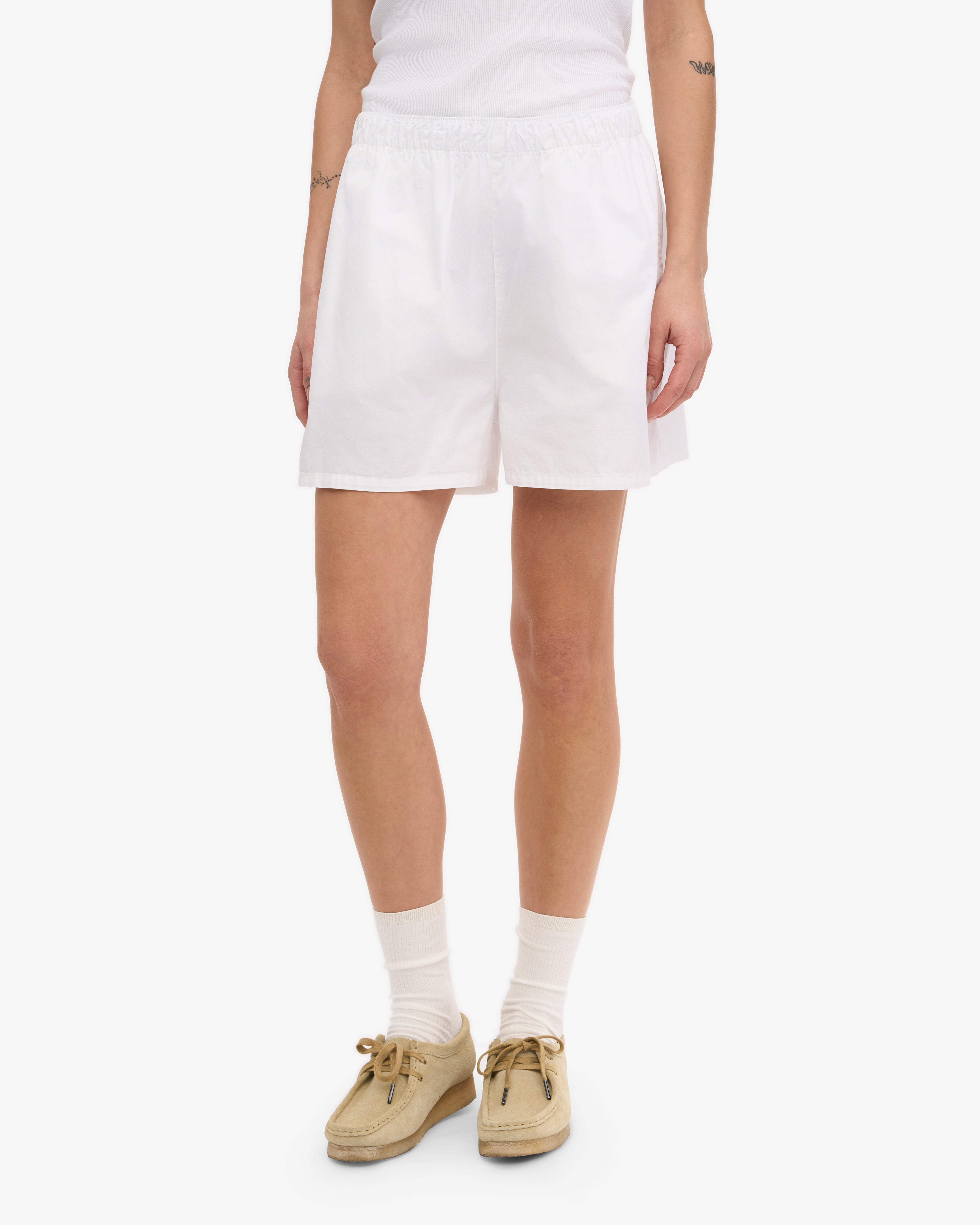 Women Organic Twill Shorts - Optical White