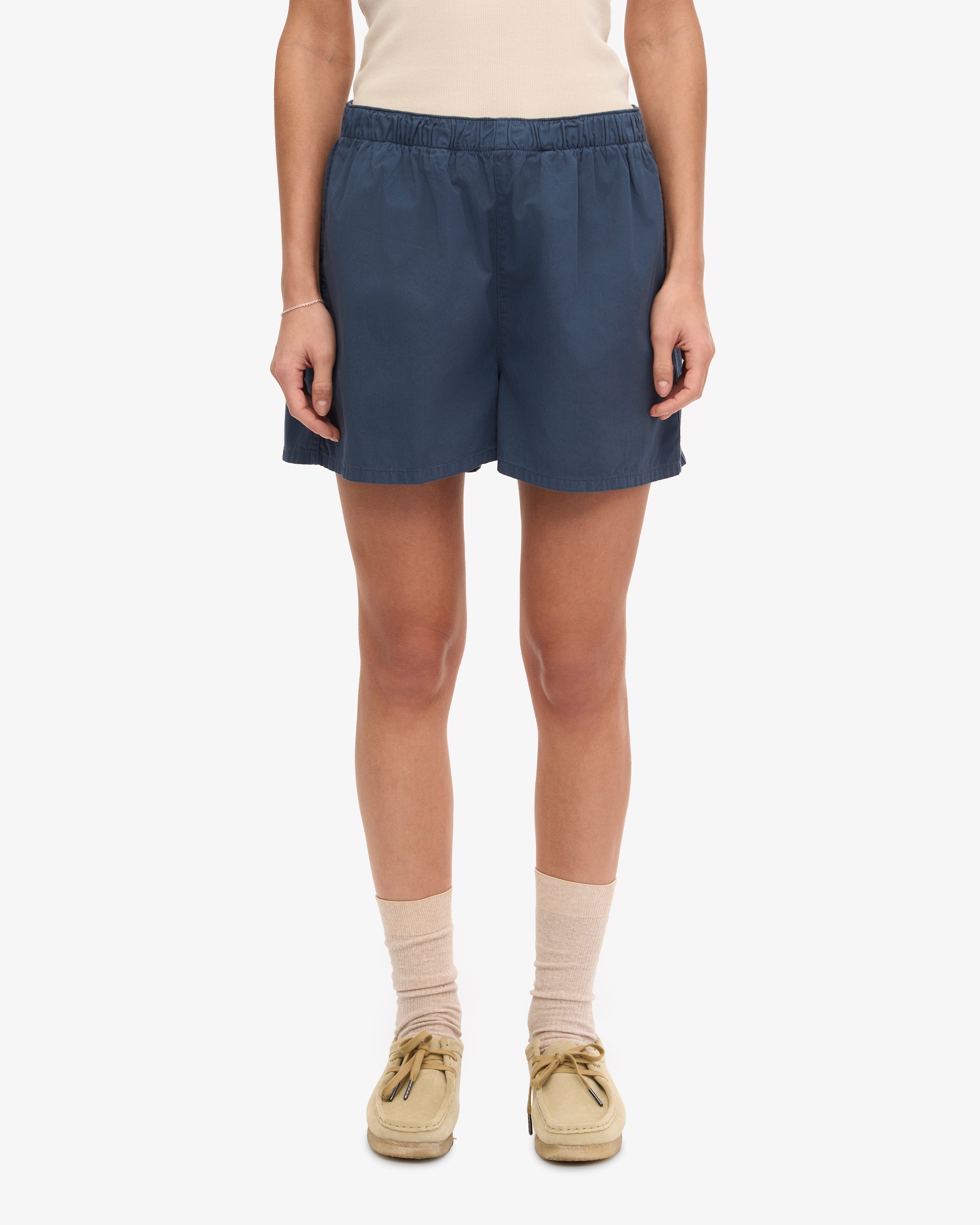 Women Organic Twill Shorts - Deep Black & Petrol Blue (2-Pack)