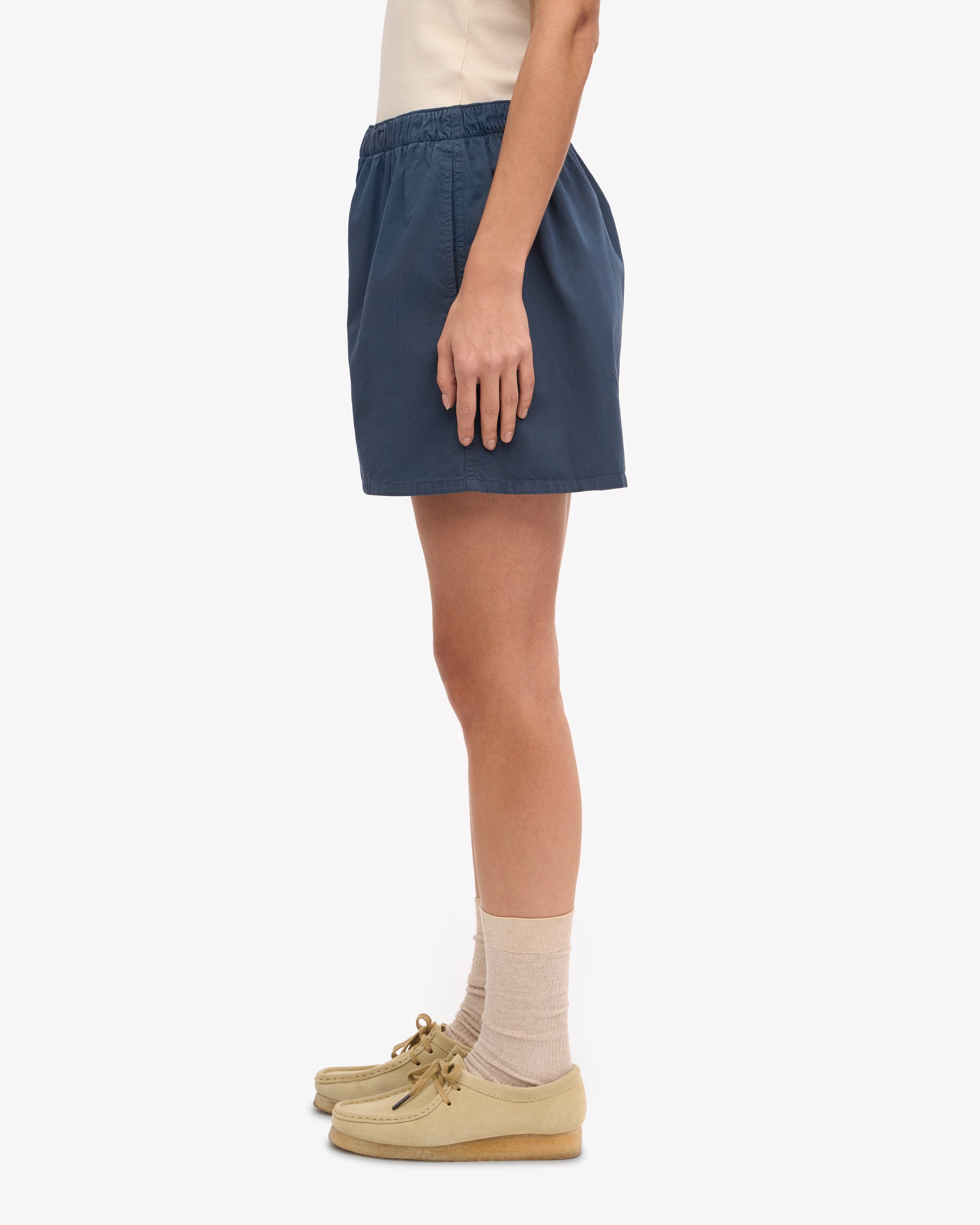Women Organic Twill Shorts - Deep Black & Petrol Blue (2-Pack)
