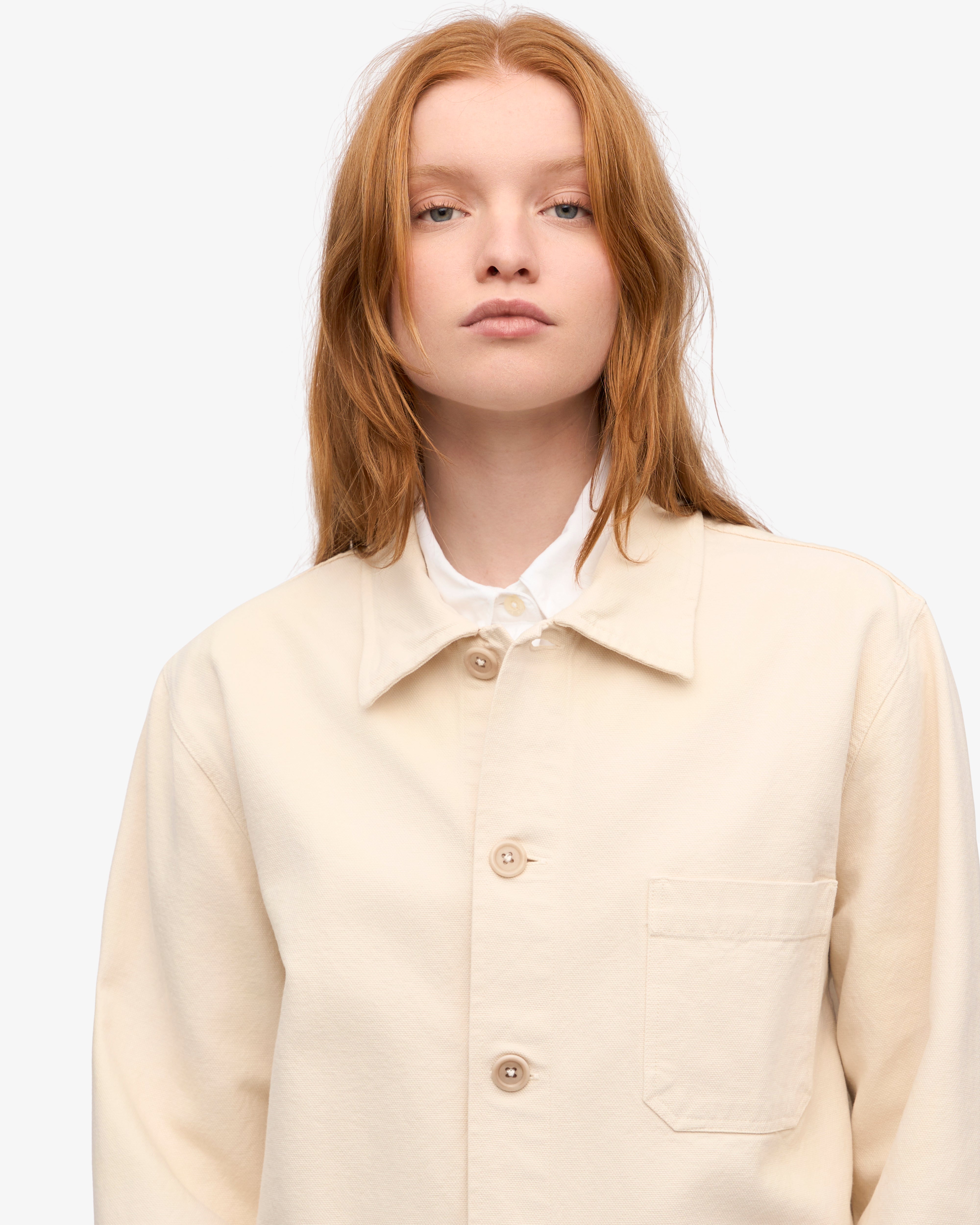 Organic Workwear Jacket - Ivory White