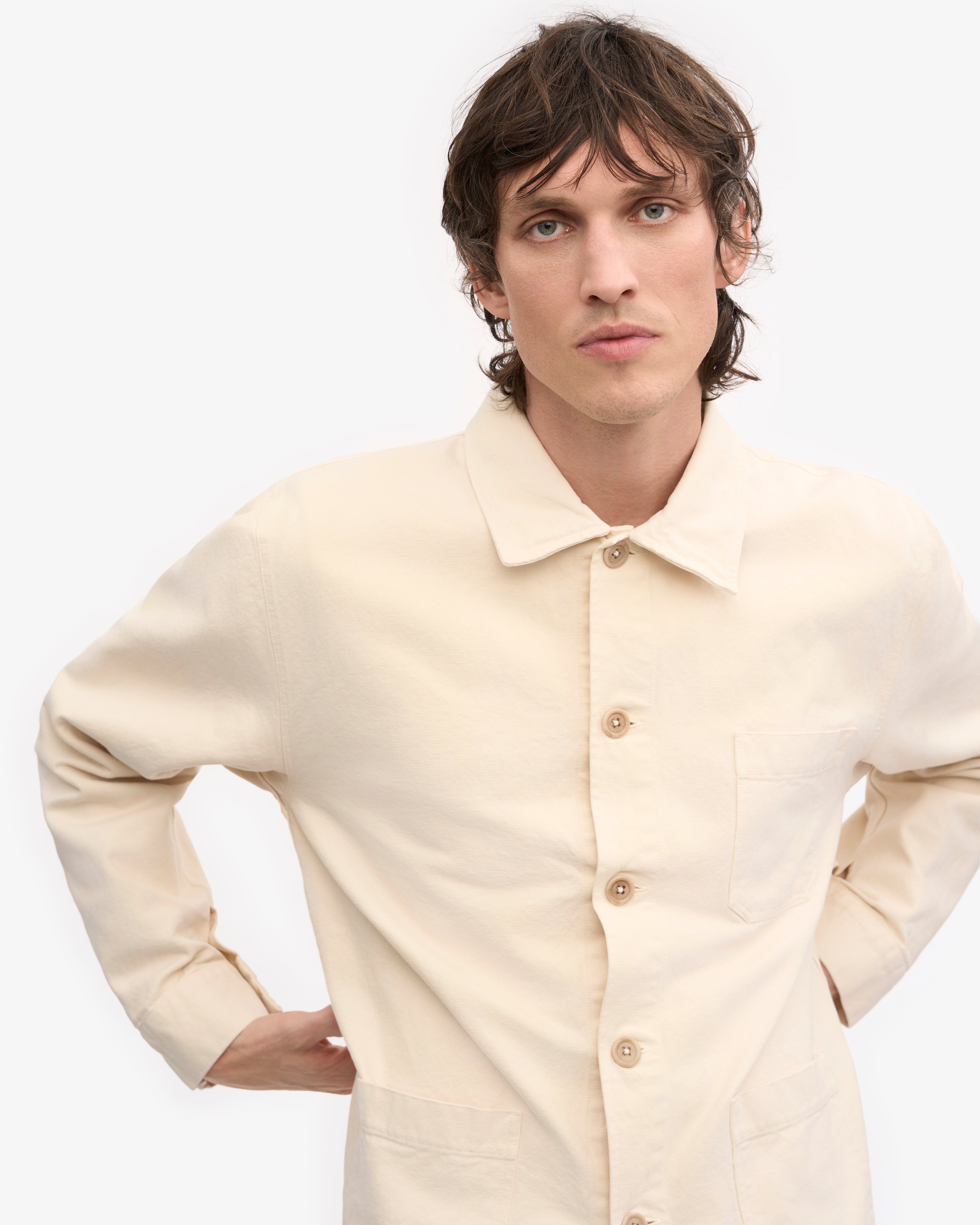 Organic Workwear Jacket - Ivory White