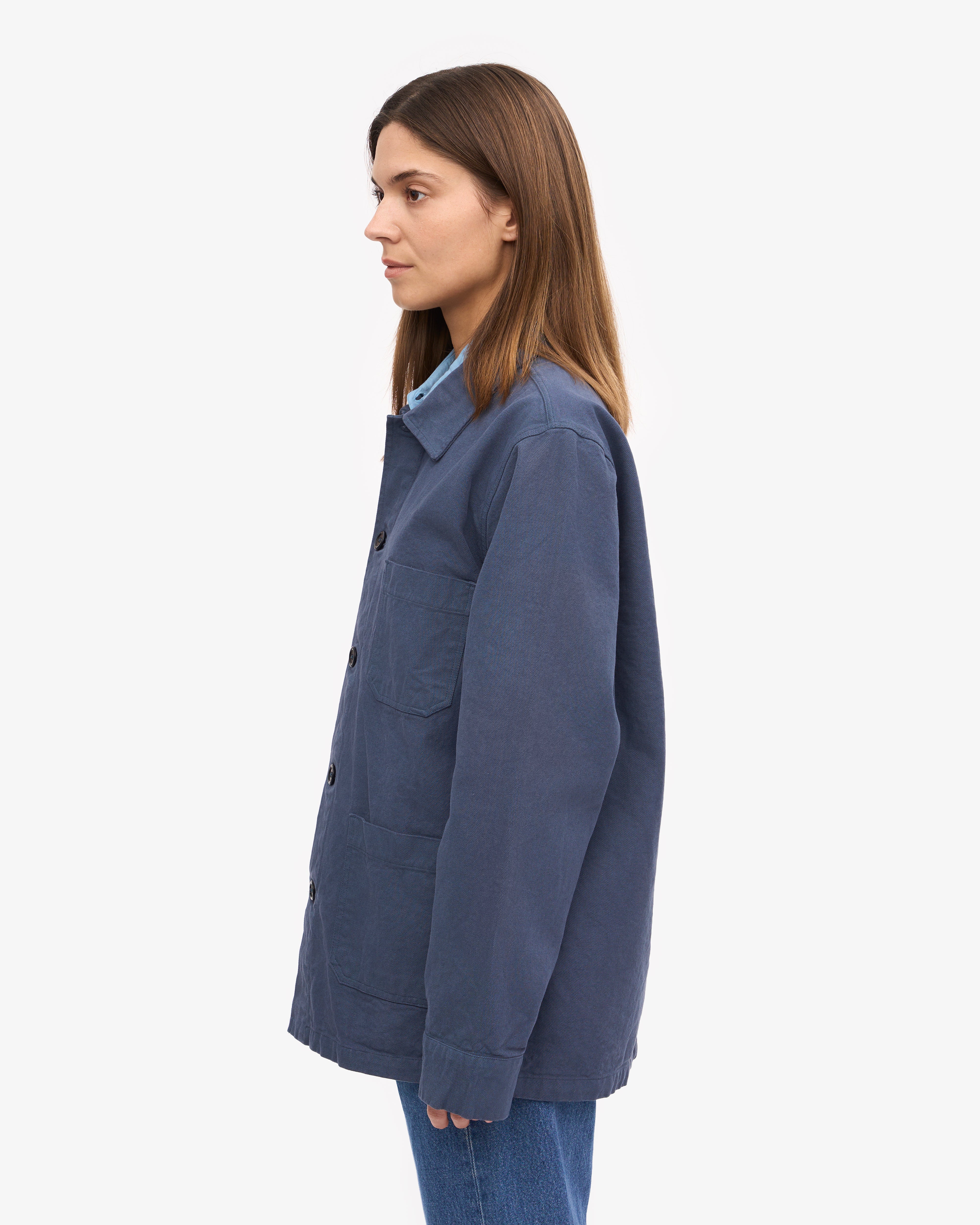 Organic Workwear Jacket - Petrol Blue
