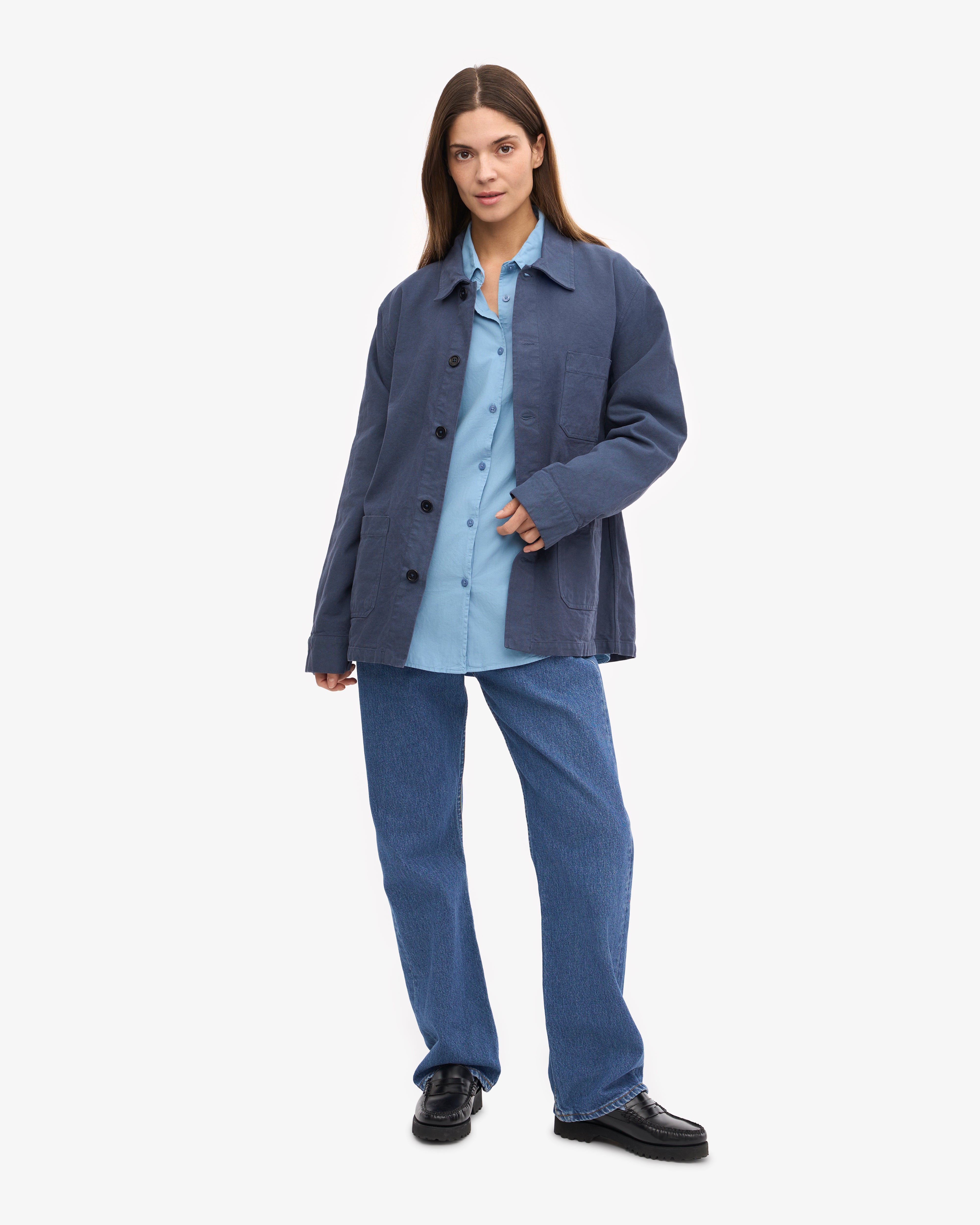 Organic Workwear Jacket - Petrol Blue