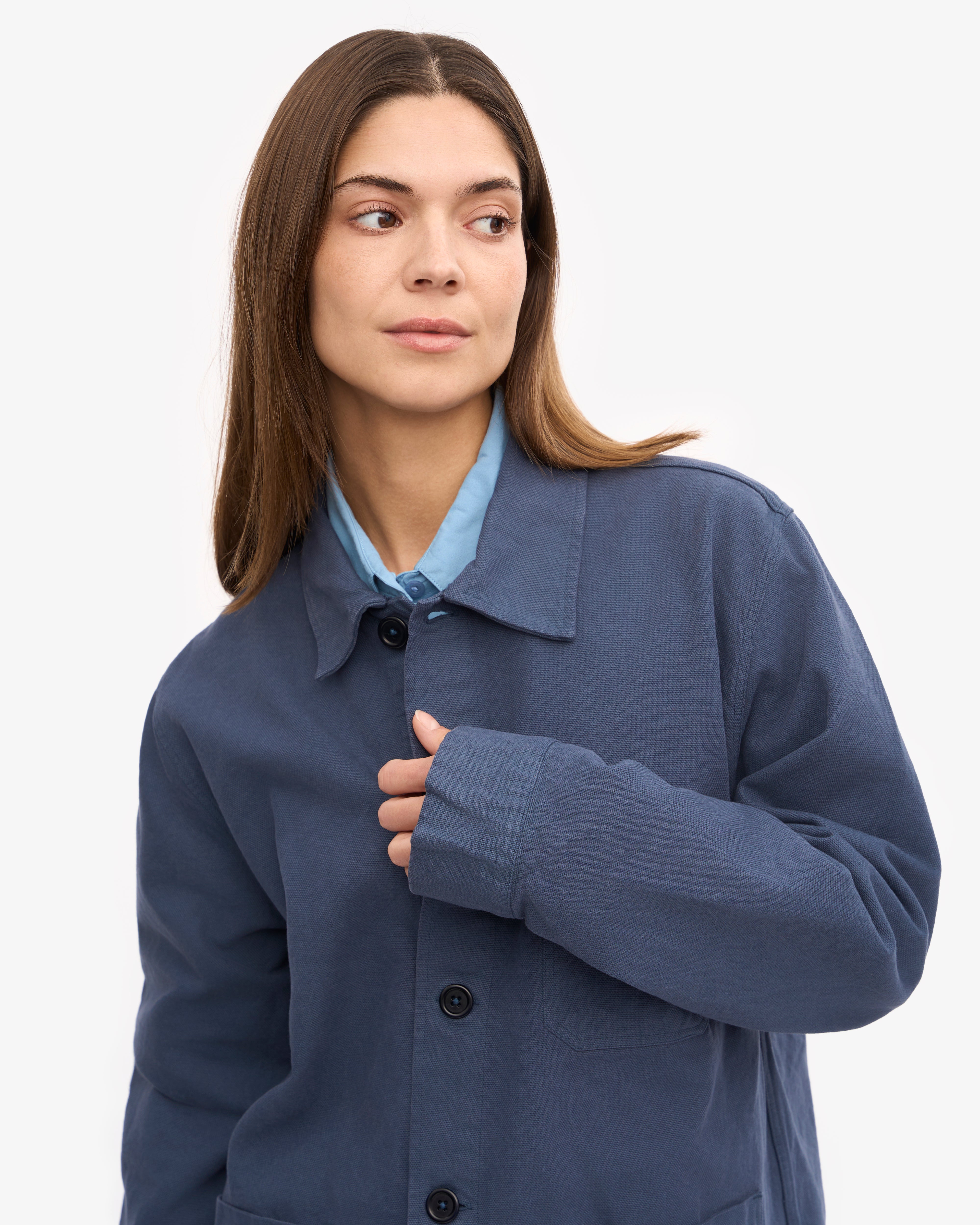 Organic Workwear Jacket - Petrol Blue