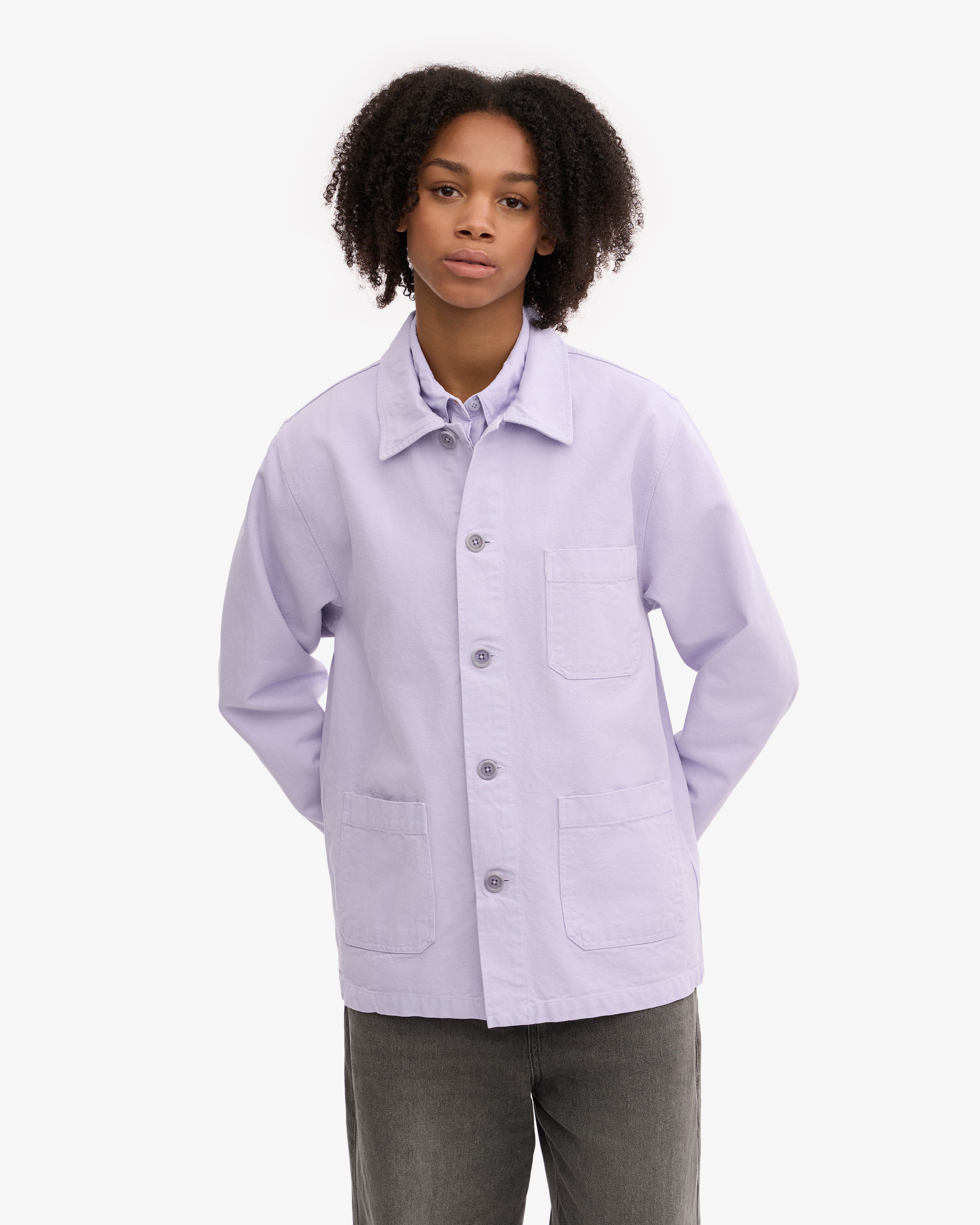 Organic Workwear Jacket - Soft Lavender