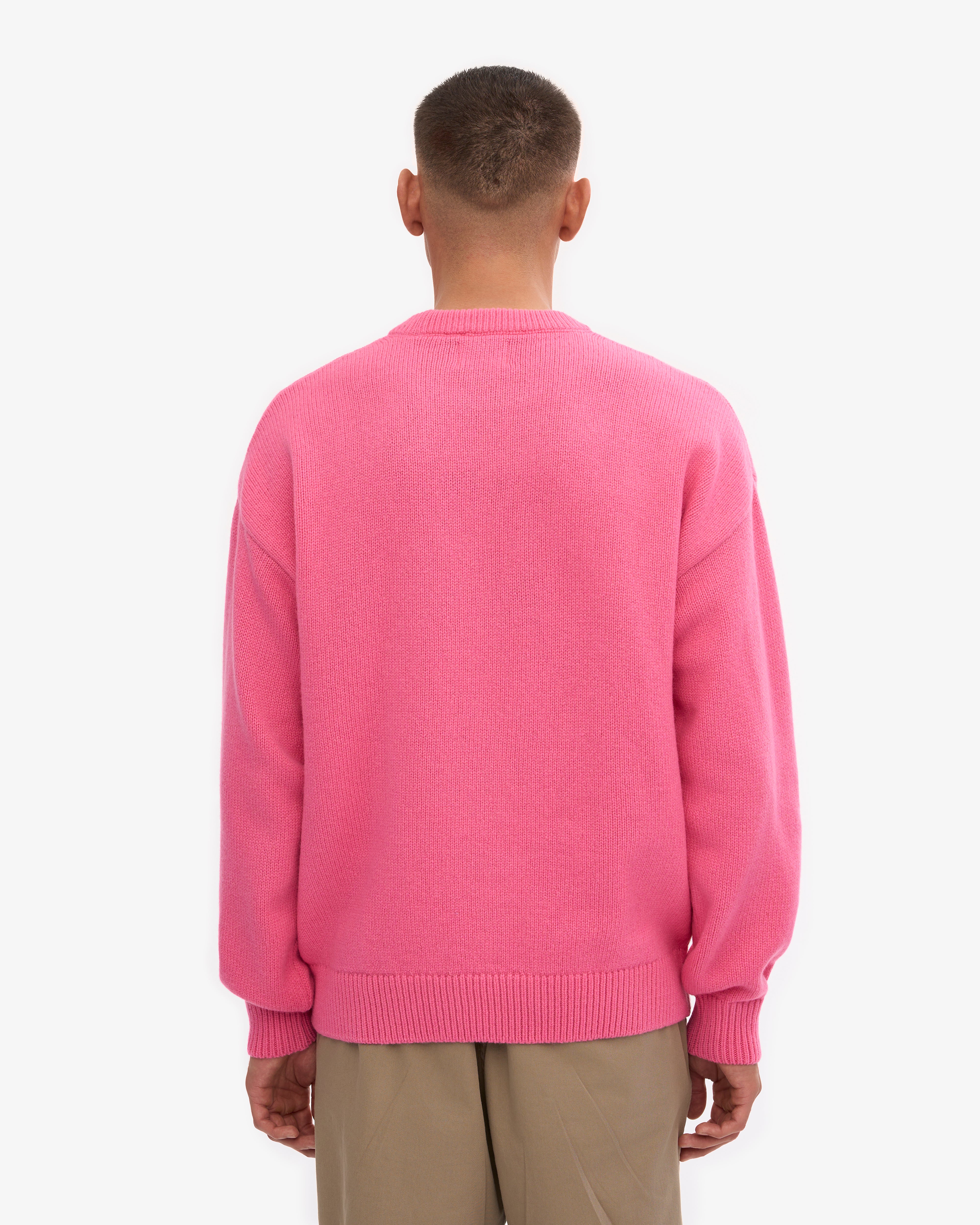 Oversized Merino Wool Crew - Bubblegum Pink