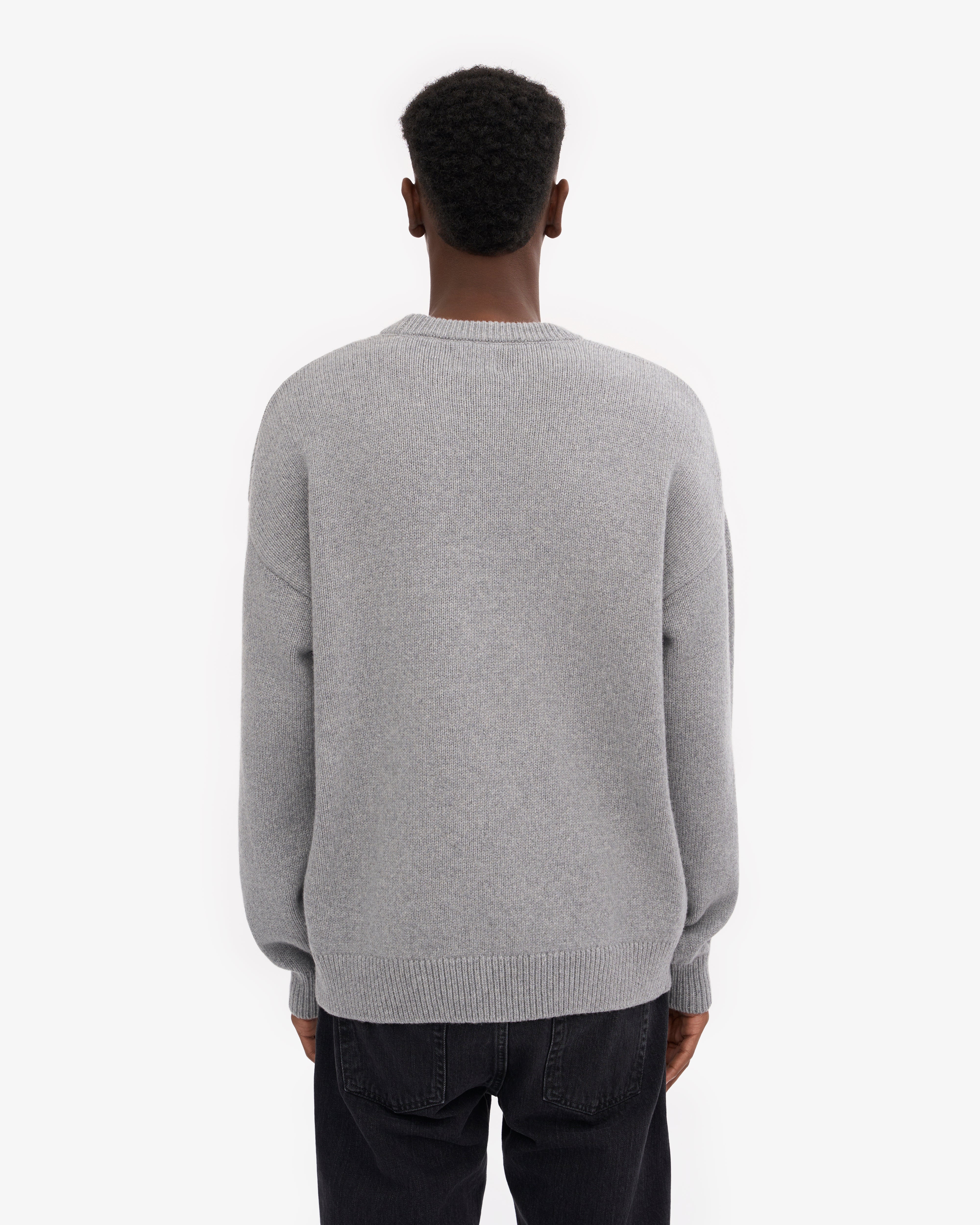 Oversized Merino Wool Crew - Heather Grey