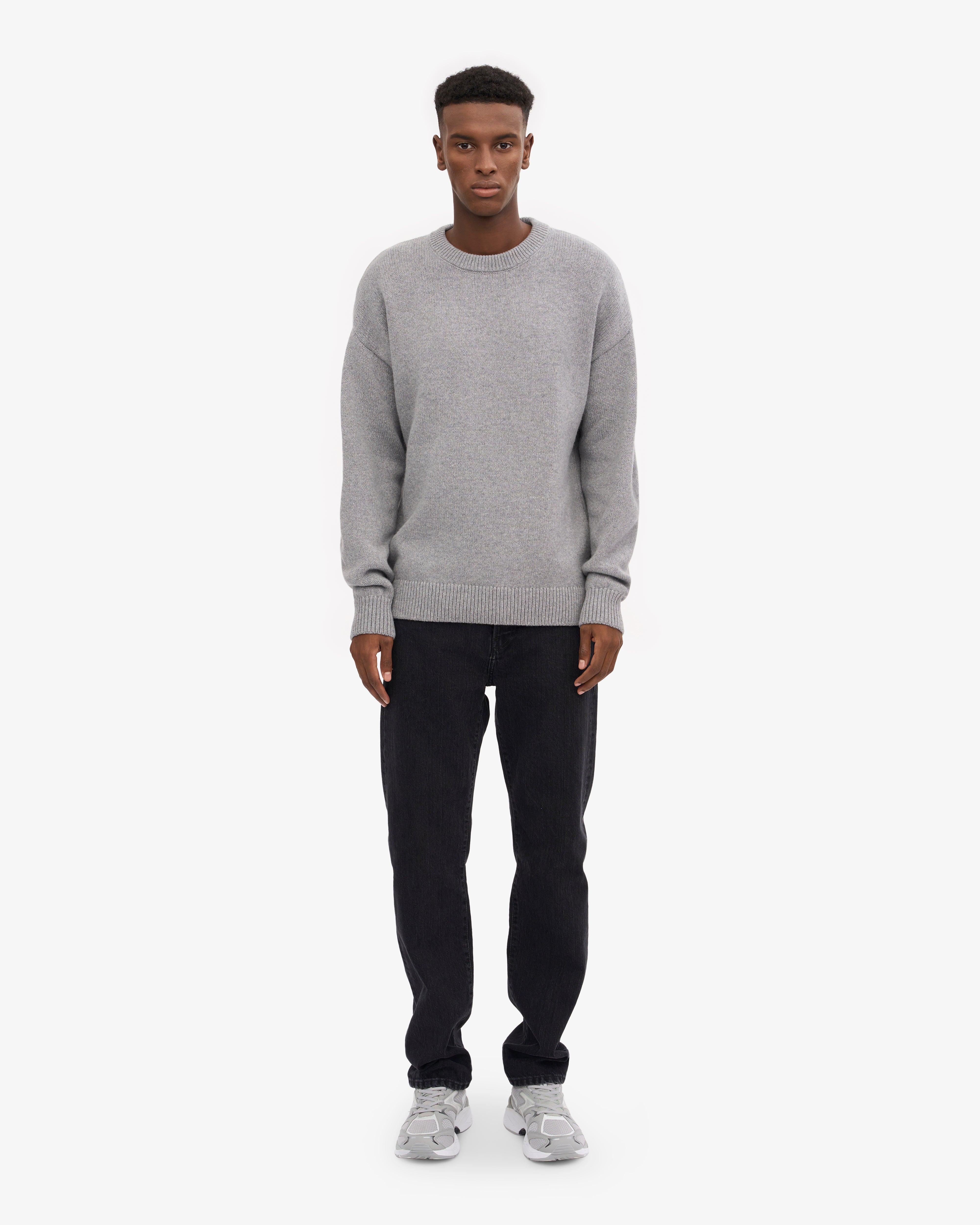Oversized Merino Wool Crew - Heather Grey