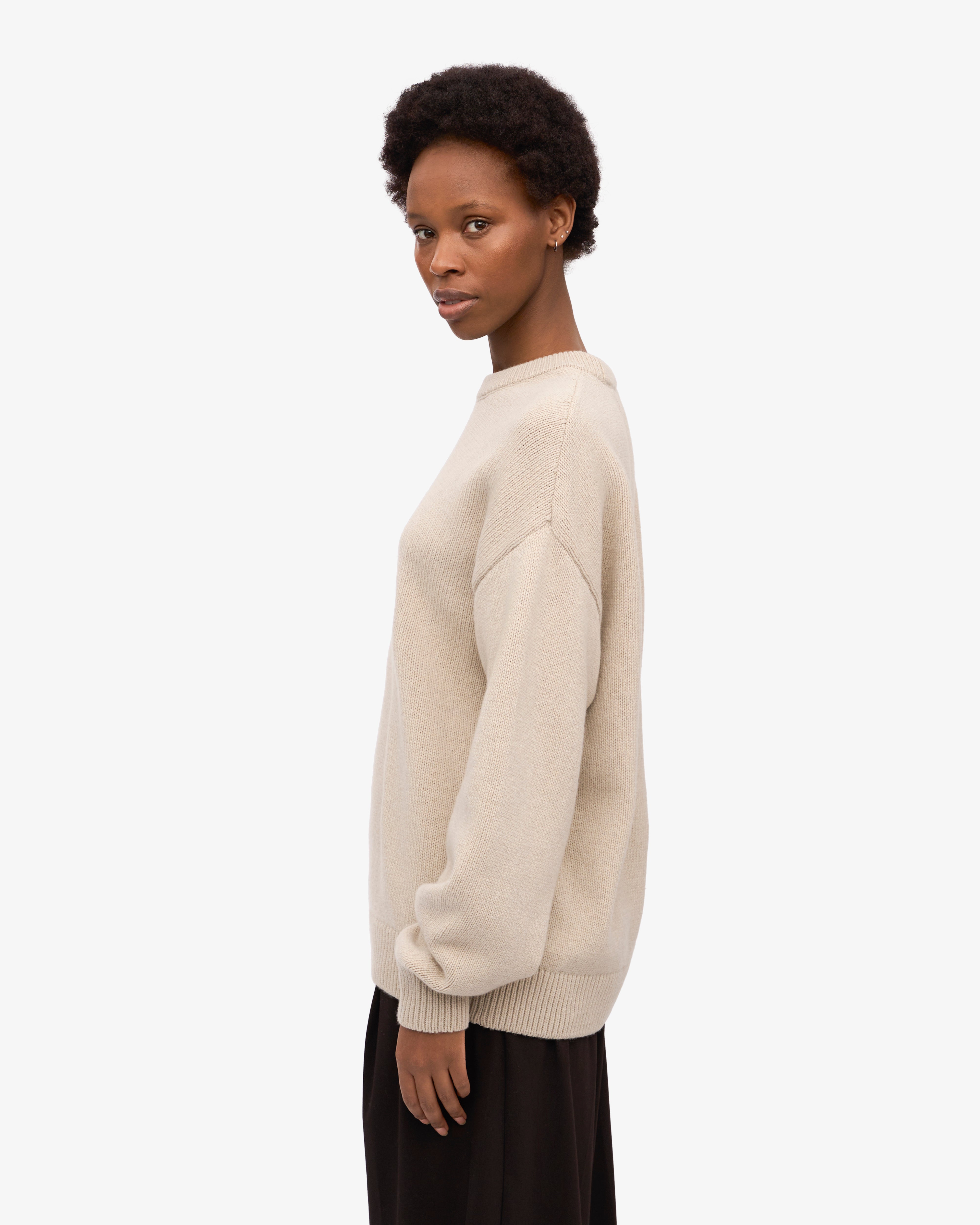 Oversized Merino Wool Crew - Ivory White