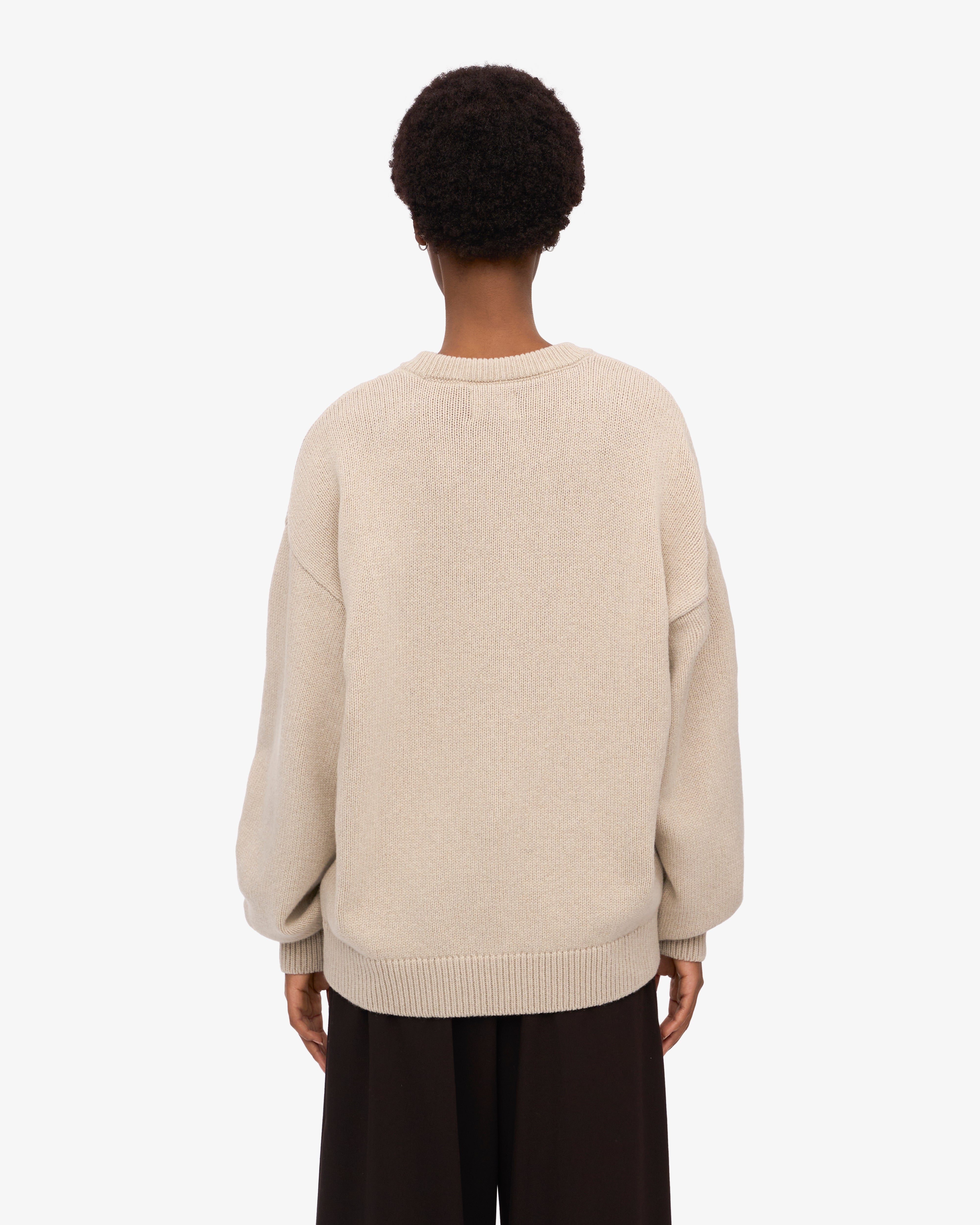 Oversized Merino Wool Crew - Ivory White