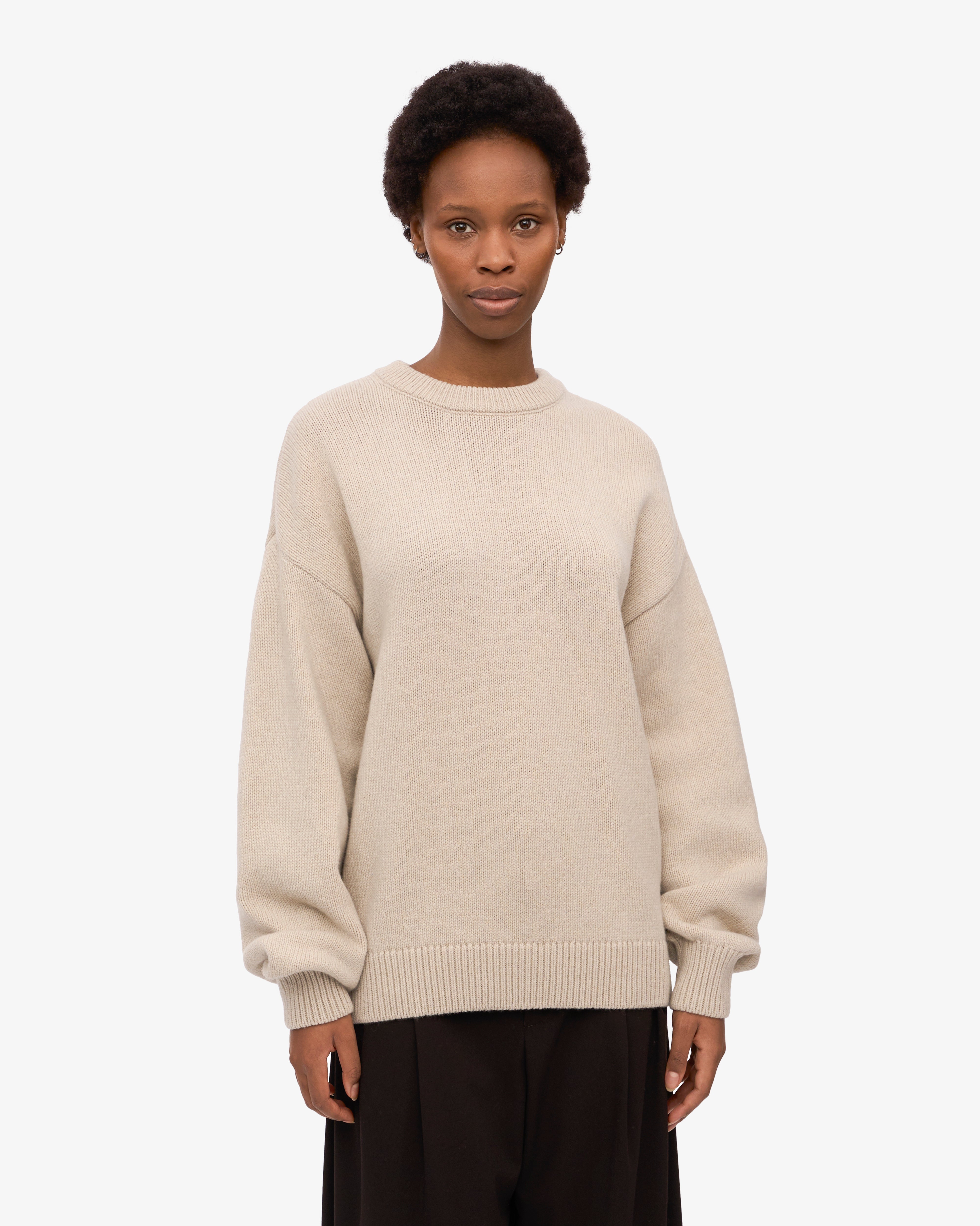 Oversized Merino Wool Crew - Ivory White