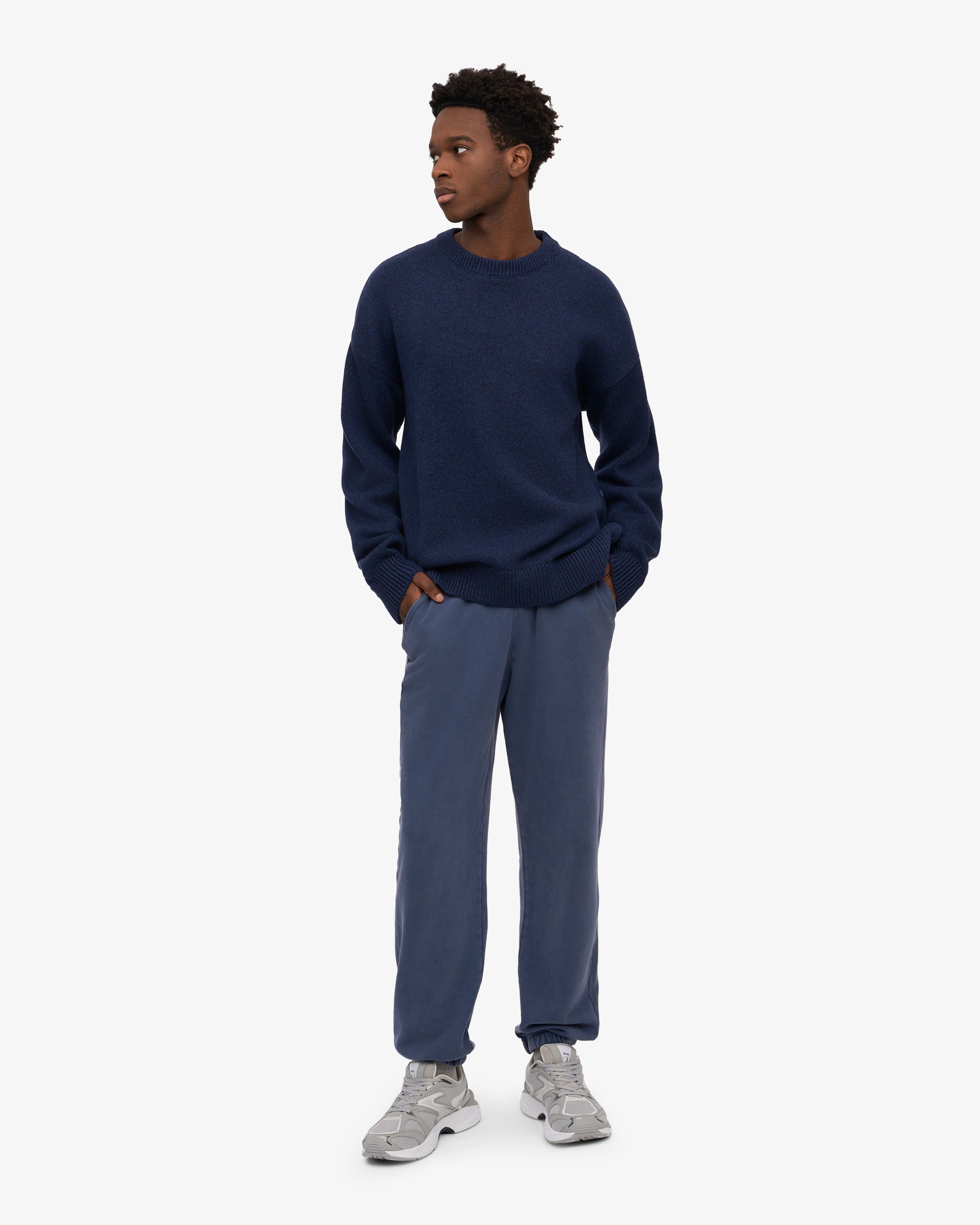 Oversized Merino Wool Crew - Marine Blue