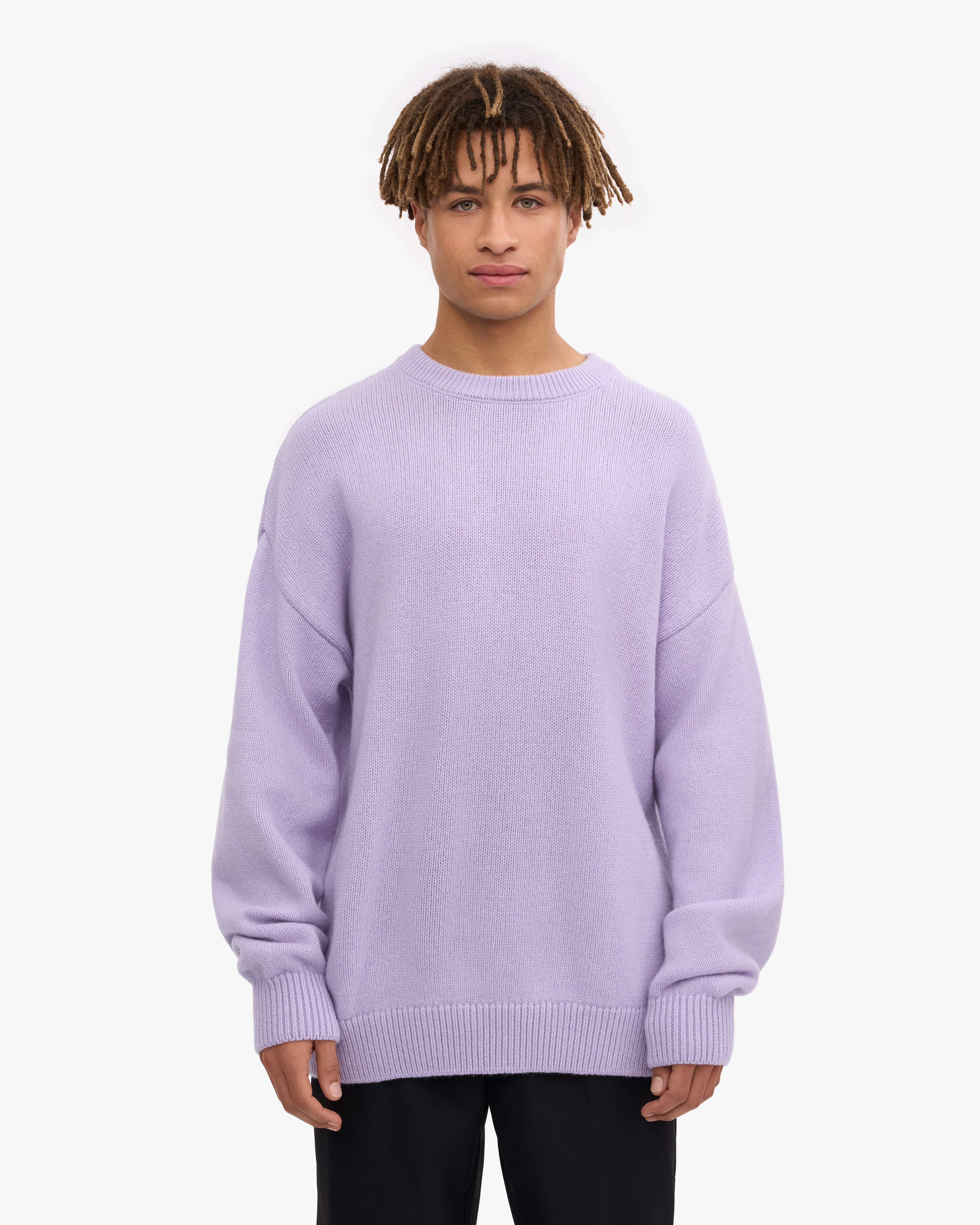 Oversized Merino Wool Crew - Soft Lavender