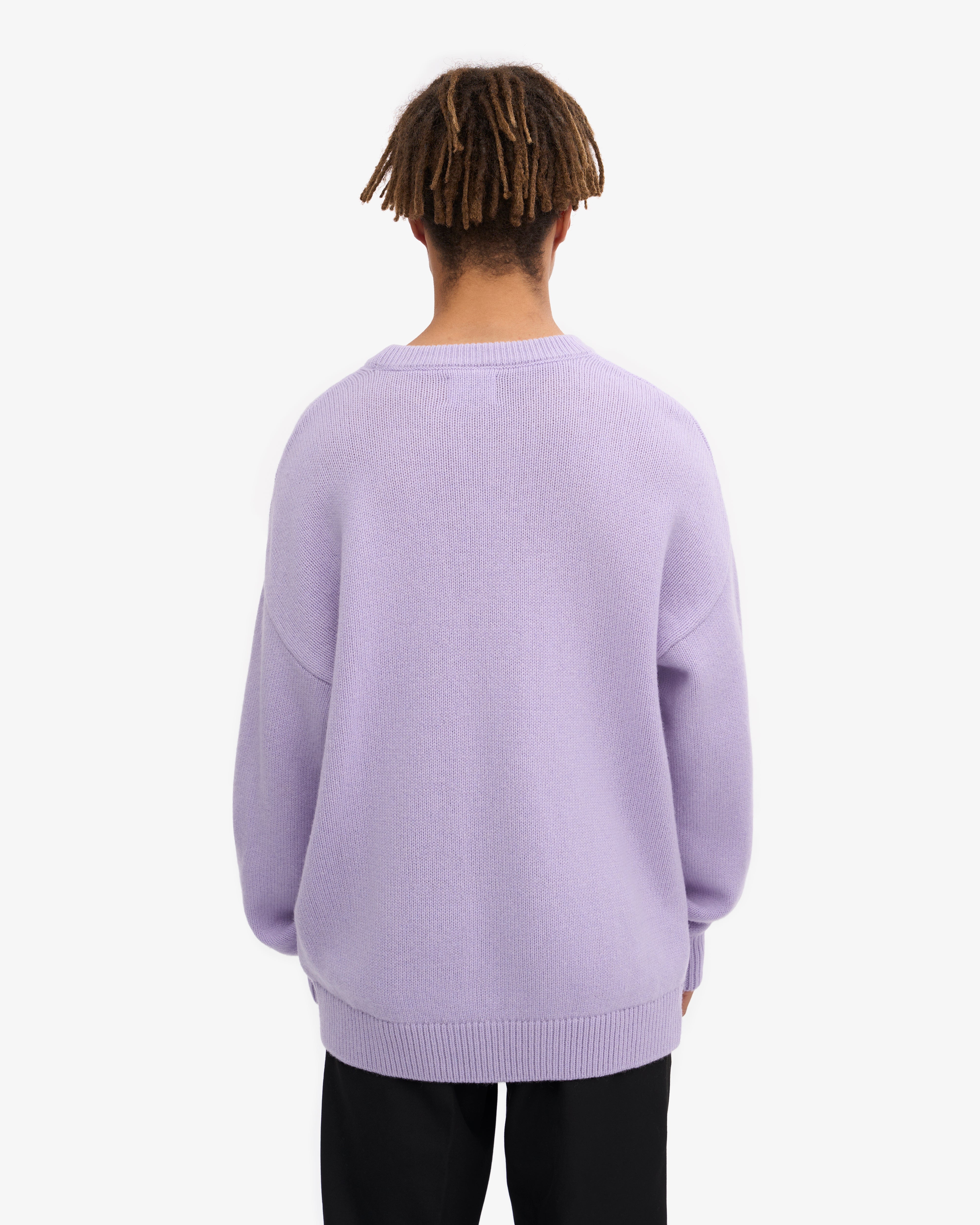 Oversized Merino Wool Crew - Soft Lavender