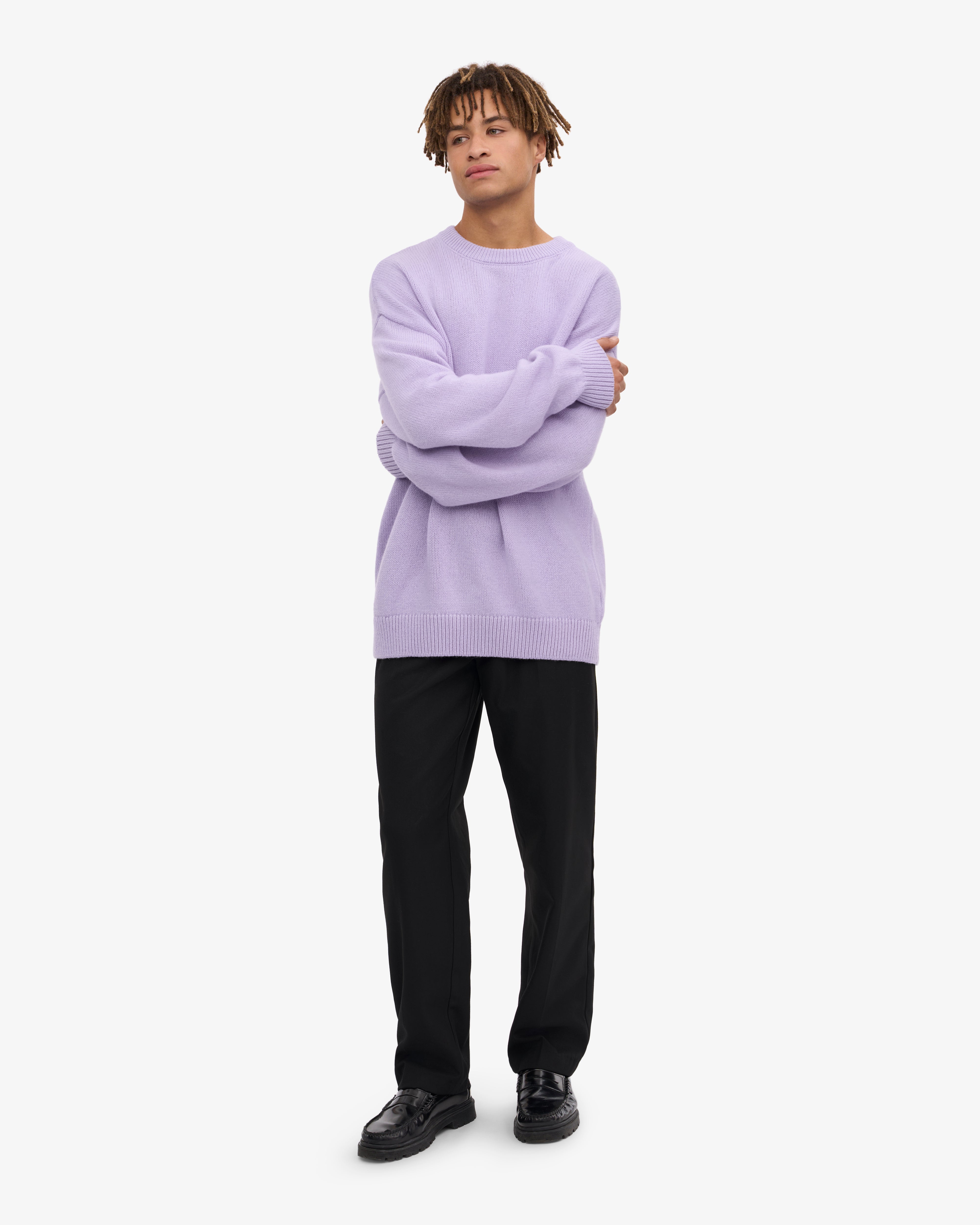 Oversized Merino Wool Crew - Soft Lavender